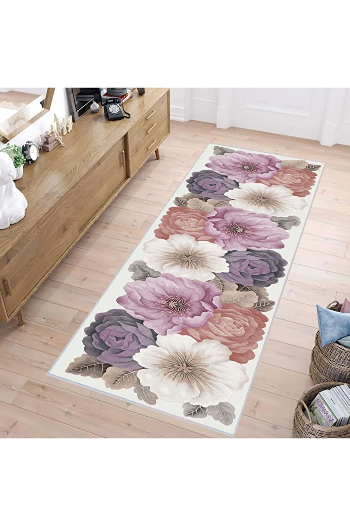 Dijital Baskı Yıkanabilir Kaymaz Taban Salon Halısı Ve Yolluk RVG1290