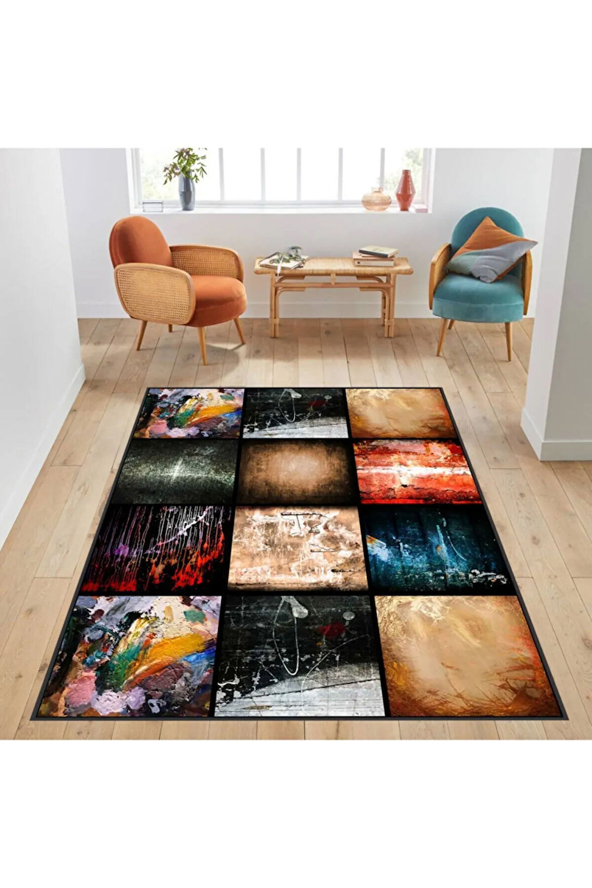 Dijital Baskı Yıkanabilir Kaymaz Taban Salon Halısı Ve Yolluk RVG1292