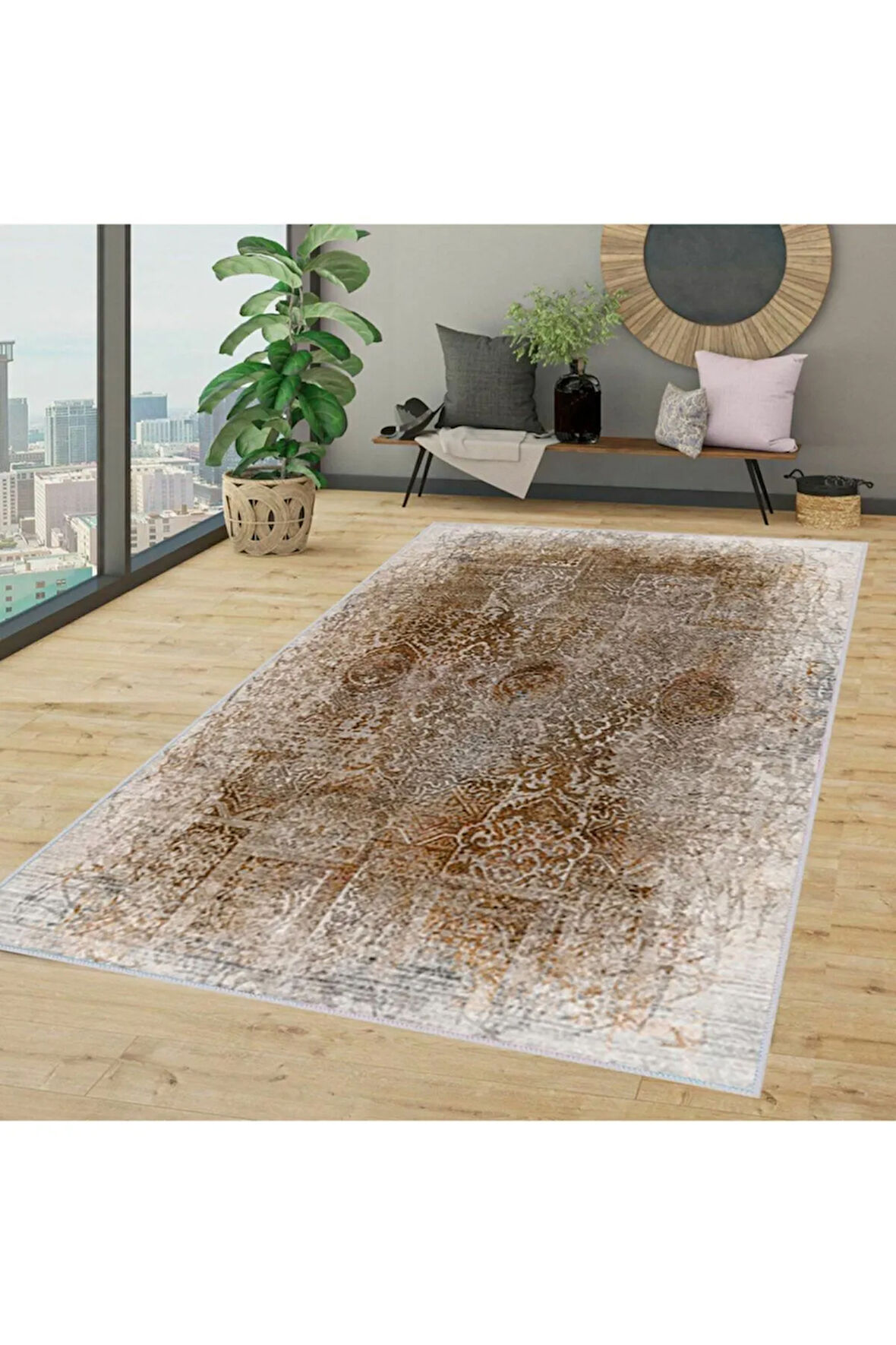 Dijital Baskı Yıkanabilir Kaymaz Taban Salon Halısı Ve Yolluk RVG1366-SD297