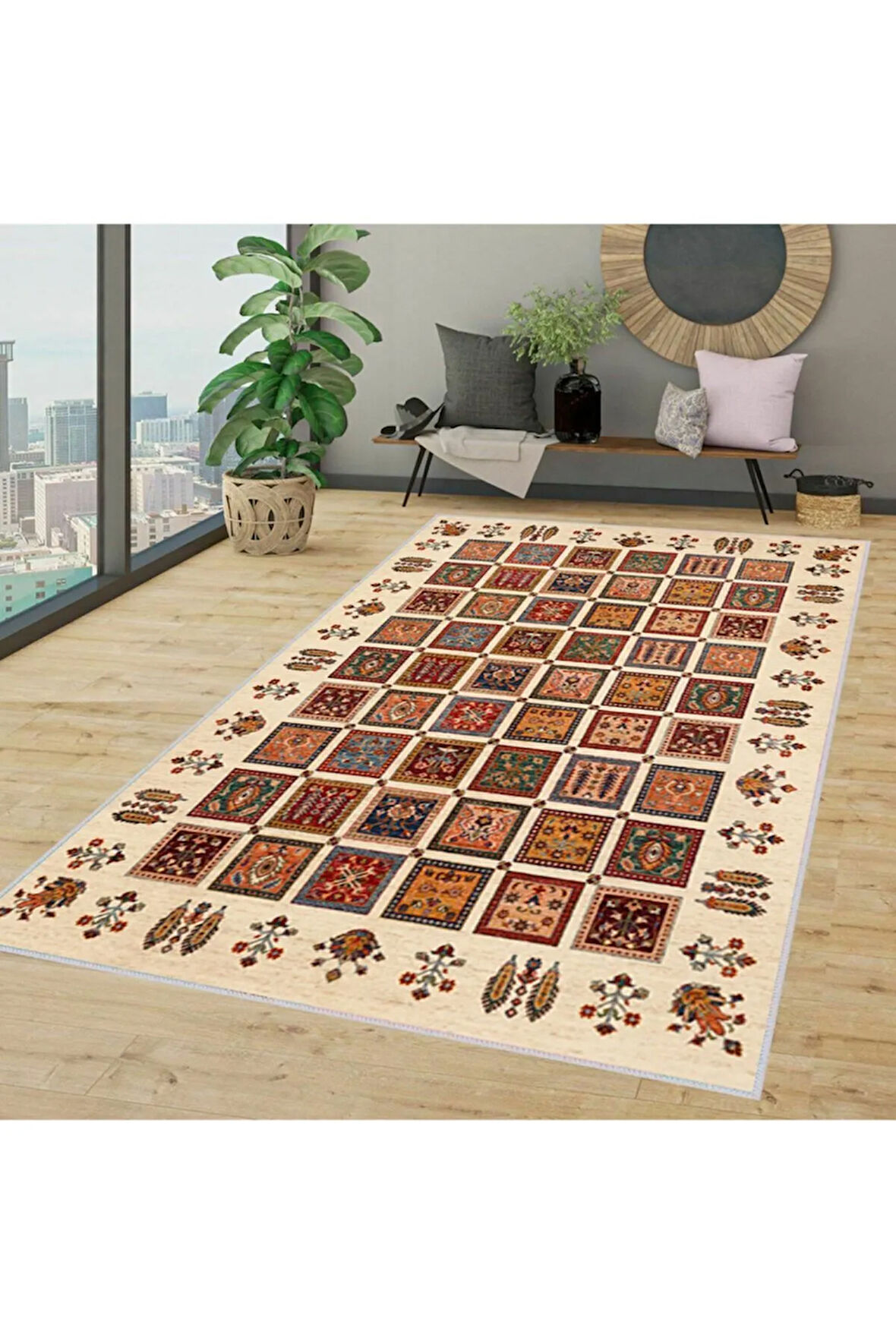 Dijital Baskı Yıkanabilir Kaymaz Taban Salon Halısı Ve Yolluk RVG1378-HT648