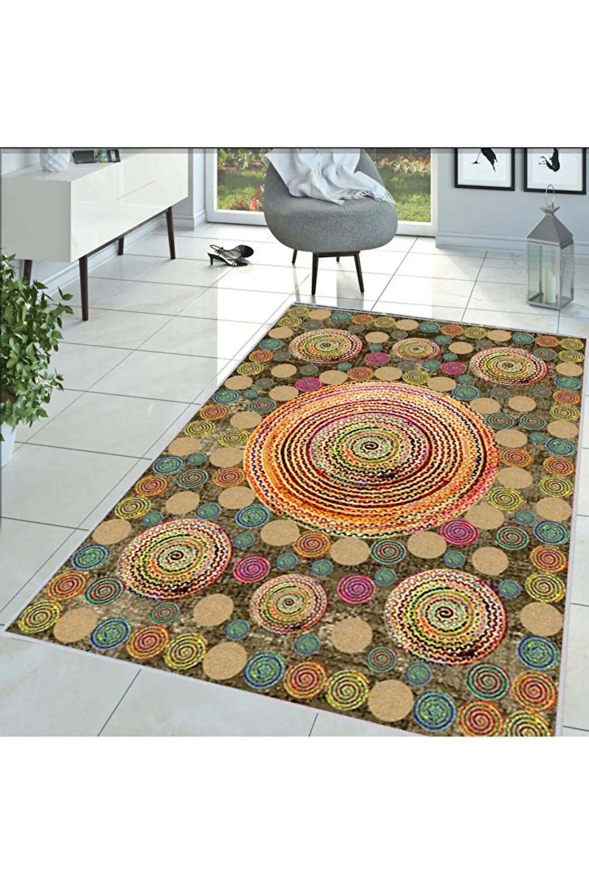 Dijital Baskı Yıkanabilir Kaymaz Taban Salon Halısı Ve Yolluk RVG1380-SD288