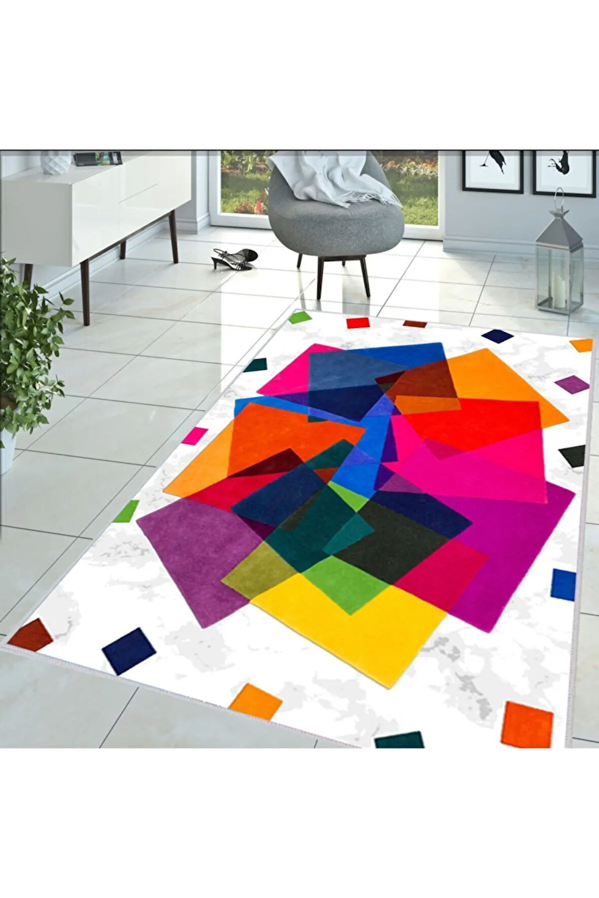 Dijital Baskı Yıkanabilir Kaymaz Taban Salon Halısı Ve Yolluk RVG1389-HT-1071