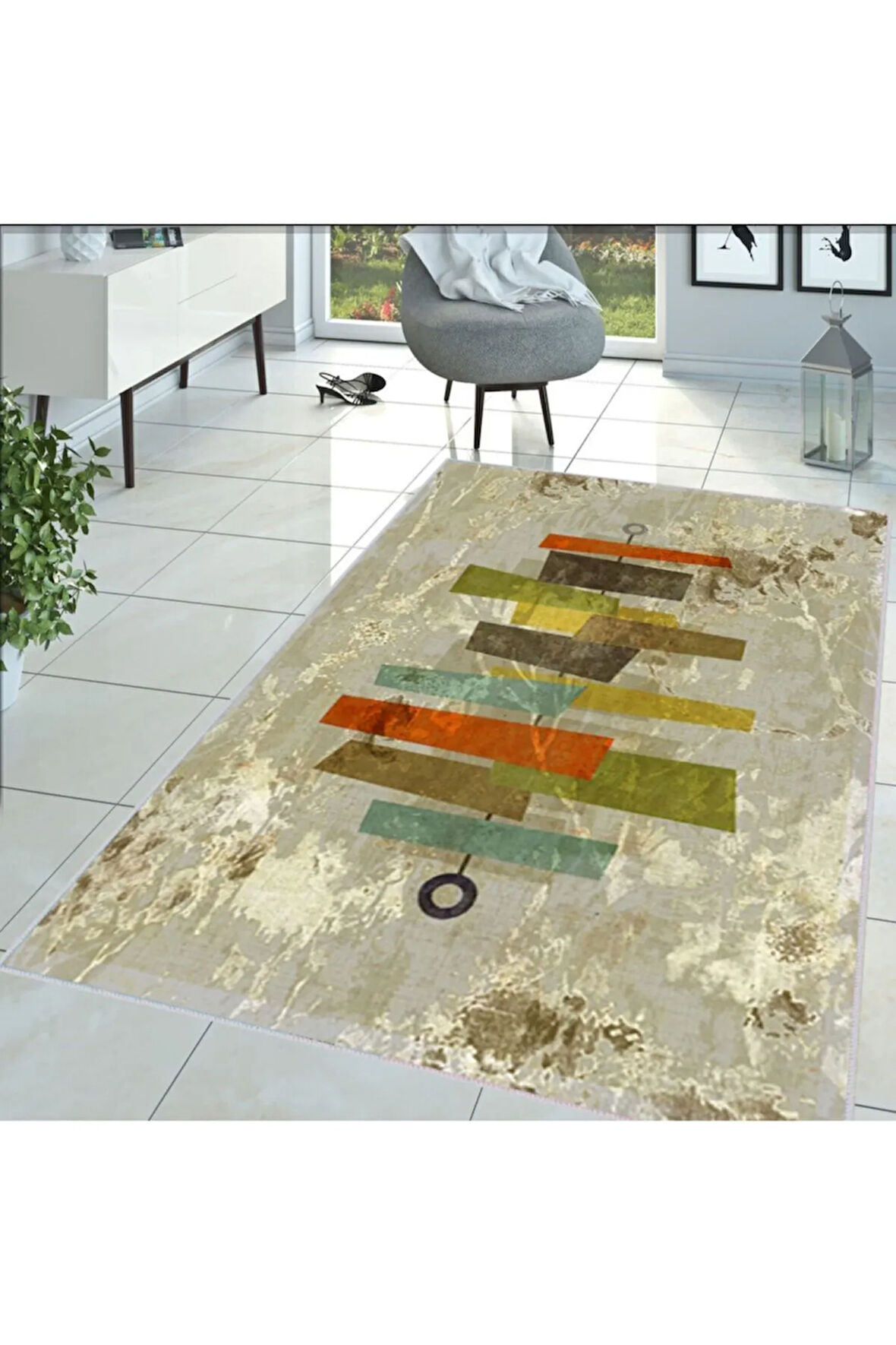 Dijital Baskı Yıkanabilir Kaymaz Taban Salon Halısı Ve Yolluk RVG1399-SD371