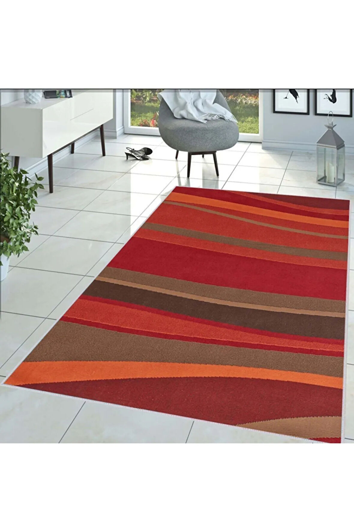 Dijital Baskı Yıkanabilir Kaymaz Taban Salon Halısı Ve Yolluk RVG1435