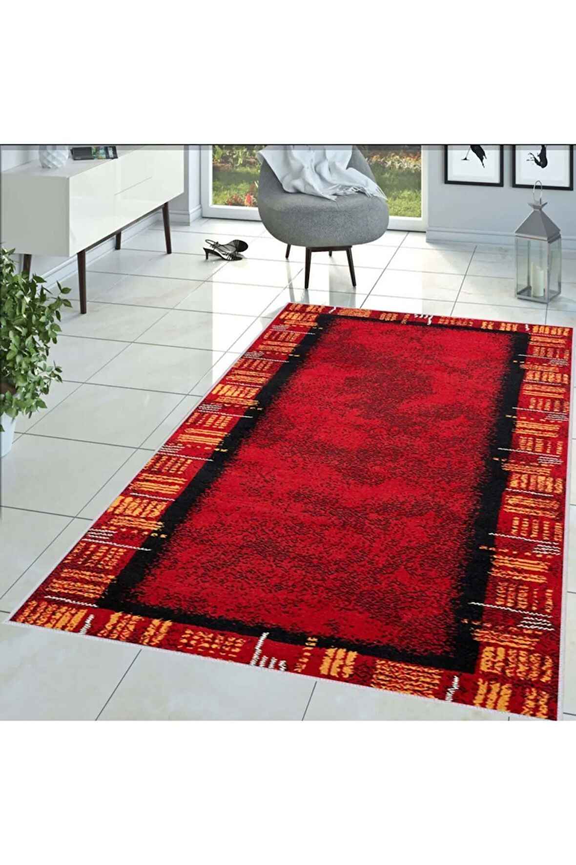 Dijital Baskı Yıkanabilir Kaymaz Taban Salon Halısı Ve Yolluk RVG1436