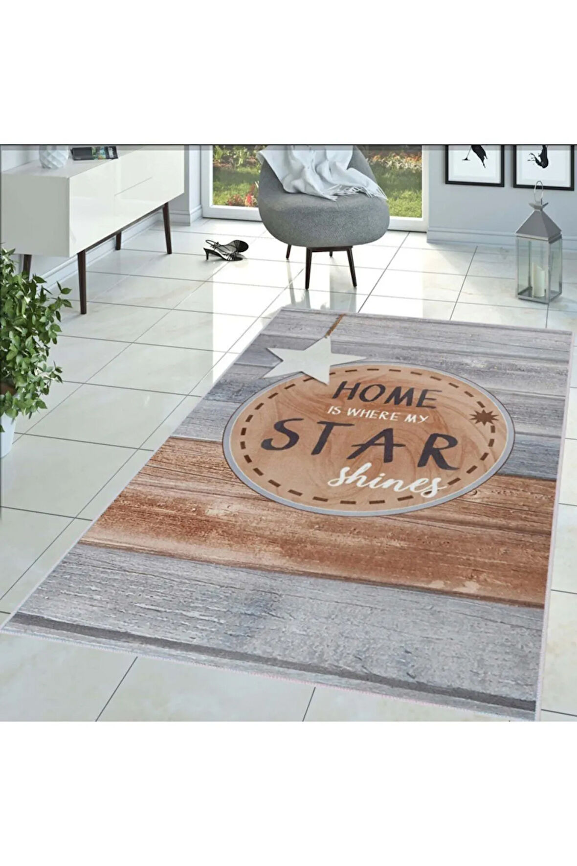 Dijital Baskı Yıkanabilir Kaymaz Taban Salon Halısı Ve Yolluk RVG1459