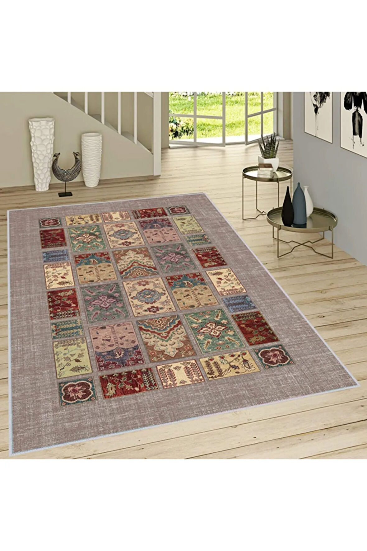 Dijital Baskı Yıkanabilir Kaymaz Taban Salon Halısı Ve Yolluk RVG1478