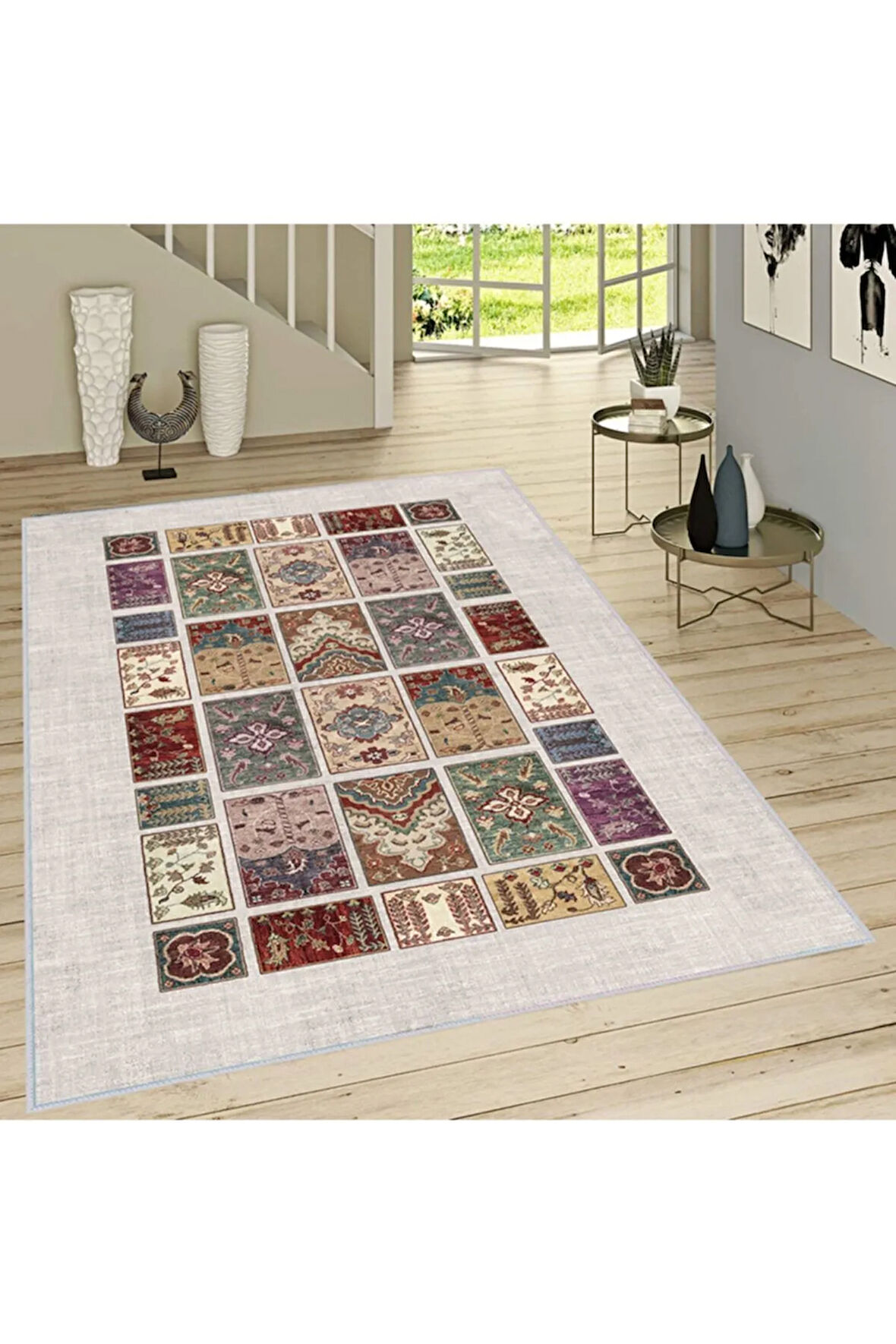 Dijital Baskı Yıkanabilir Kaymaz Taban Salon Halısı Ve Yolluk RVG1479