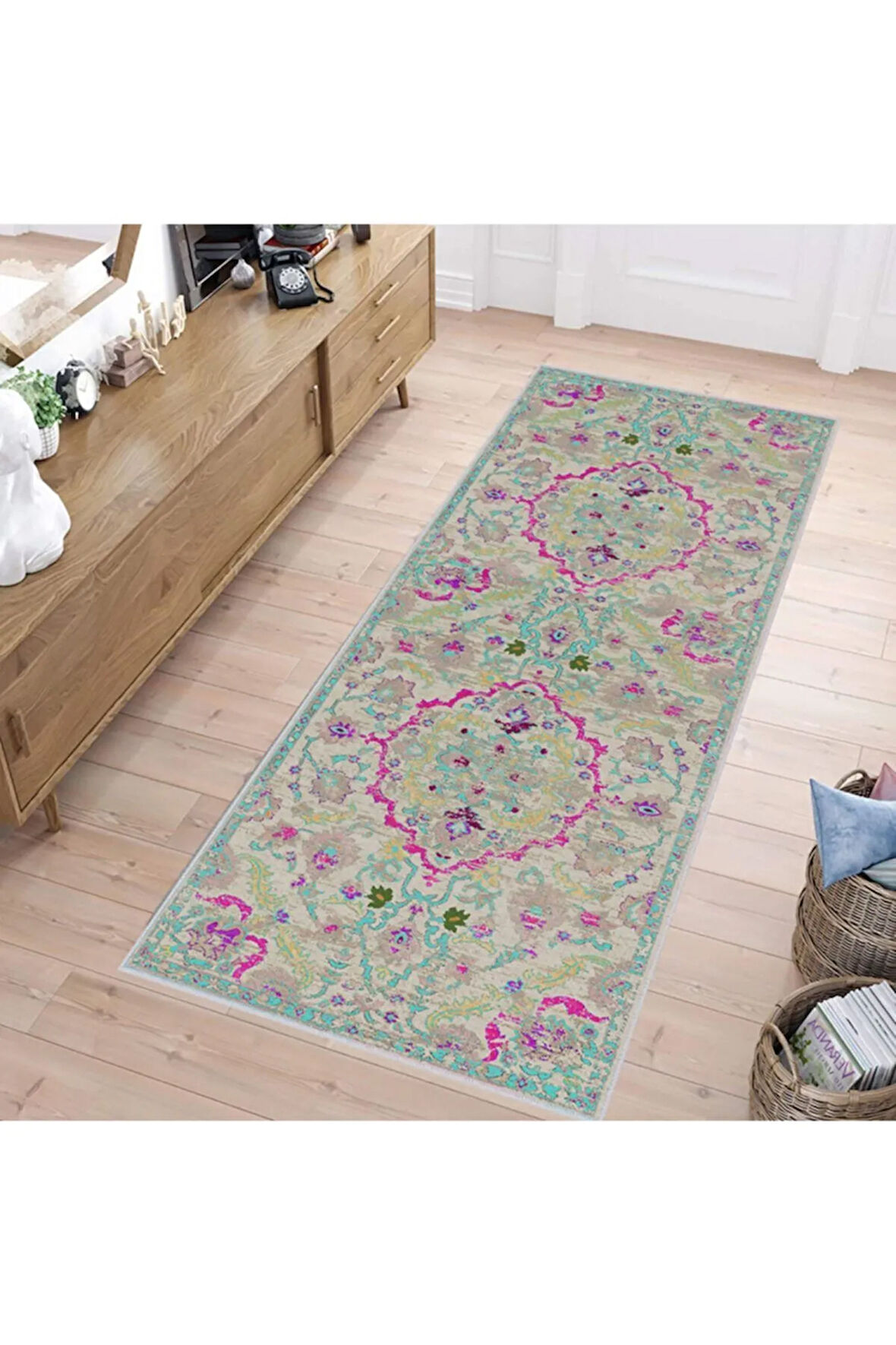 Dijital Baskı Yıkanabilir Kaymaz Taban Salon Halısı Ve Yolluk RVG1482