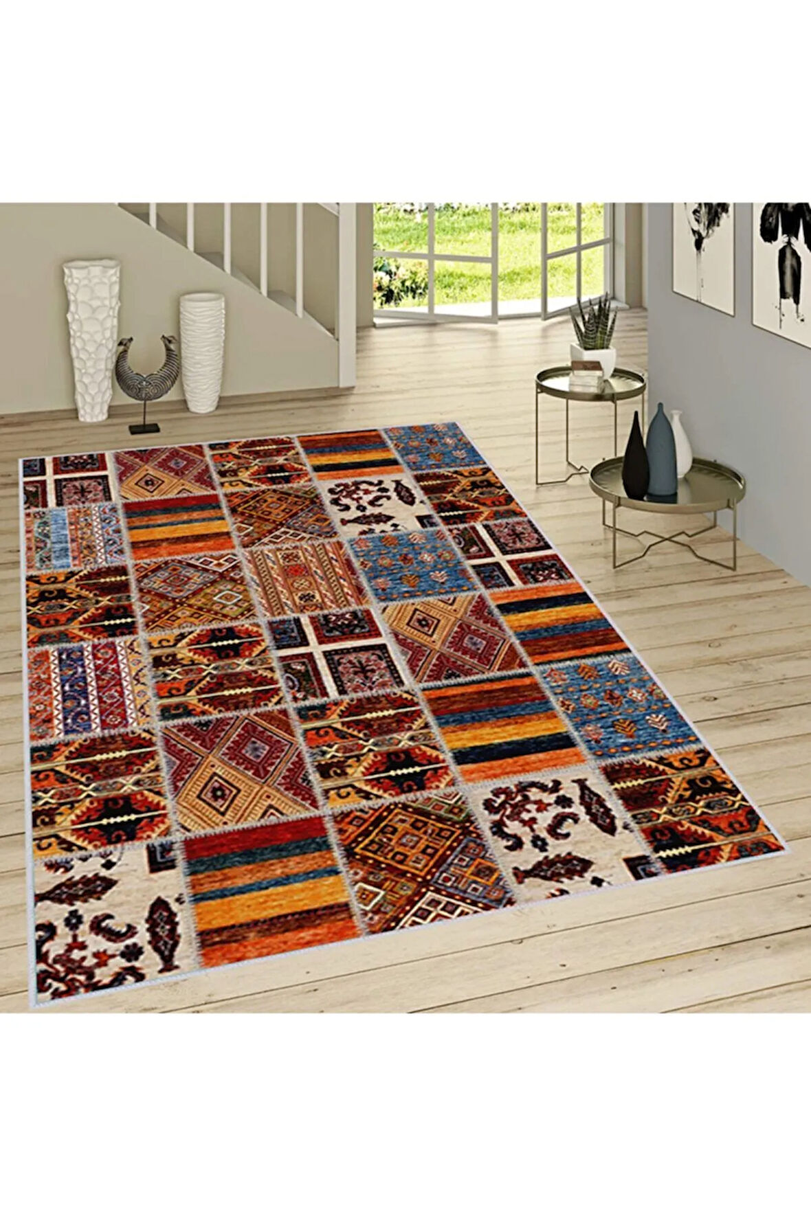 Dijital Baskı Yıkanabilir Kaymaz Taban Salon Halısı Ve Yolluk RVG1530-HT1518