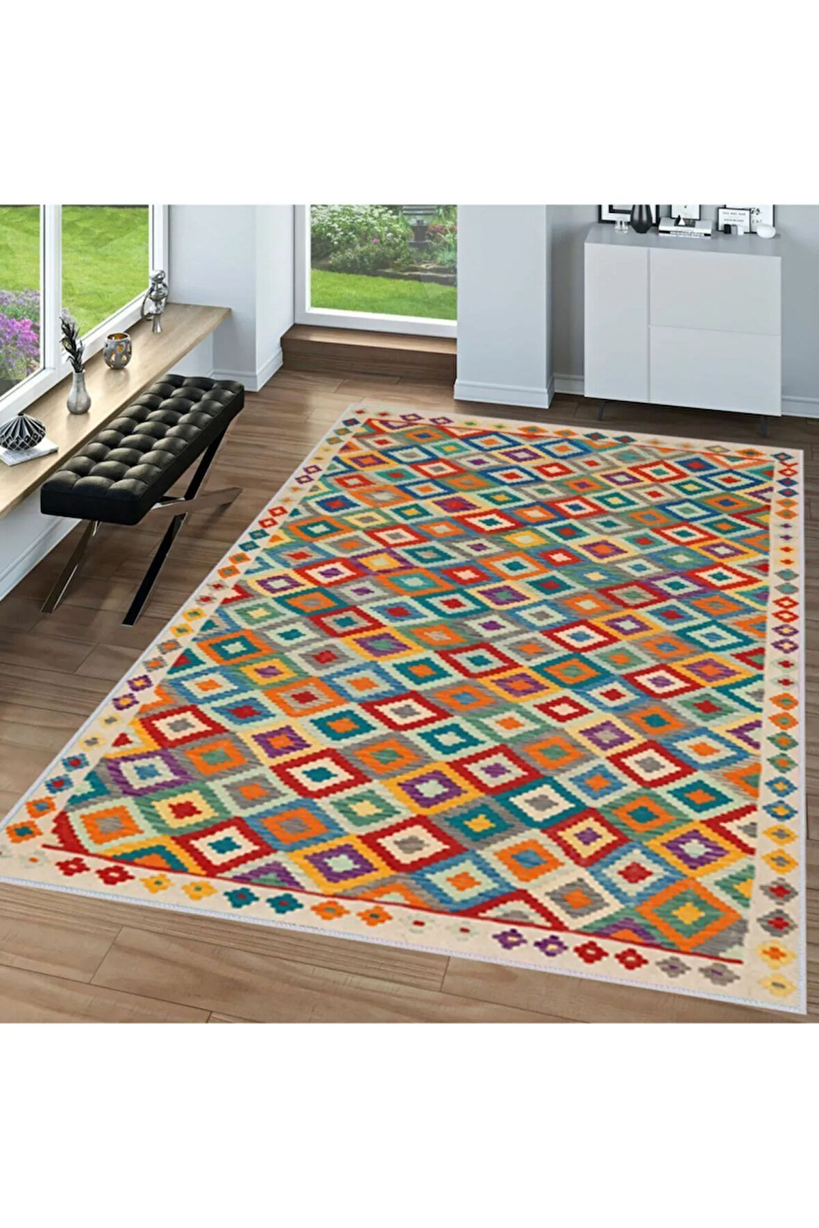 Dijital Baskı Yıkanabilir Kaymaz Taban Salon Halısı Ve Yolluk RVG1543-HT650