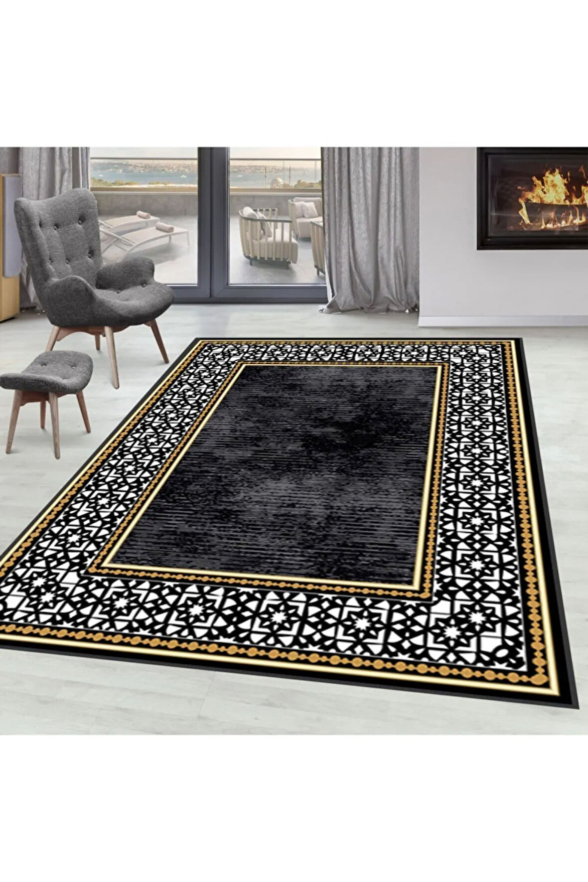 Dijital Baskı Yıkanabilir Kaymaz Taban Salon Halısı Ve Yolluk RVG1564-HT1481