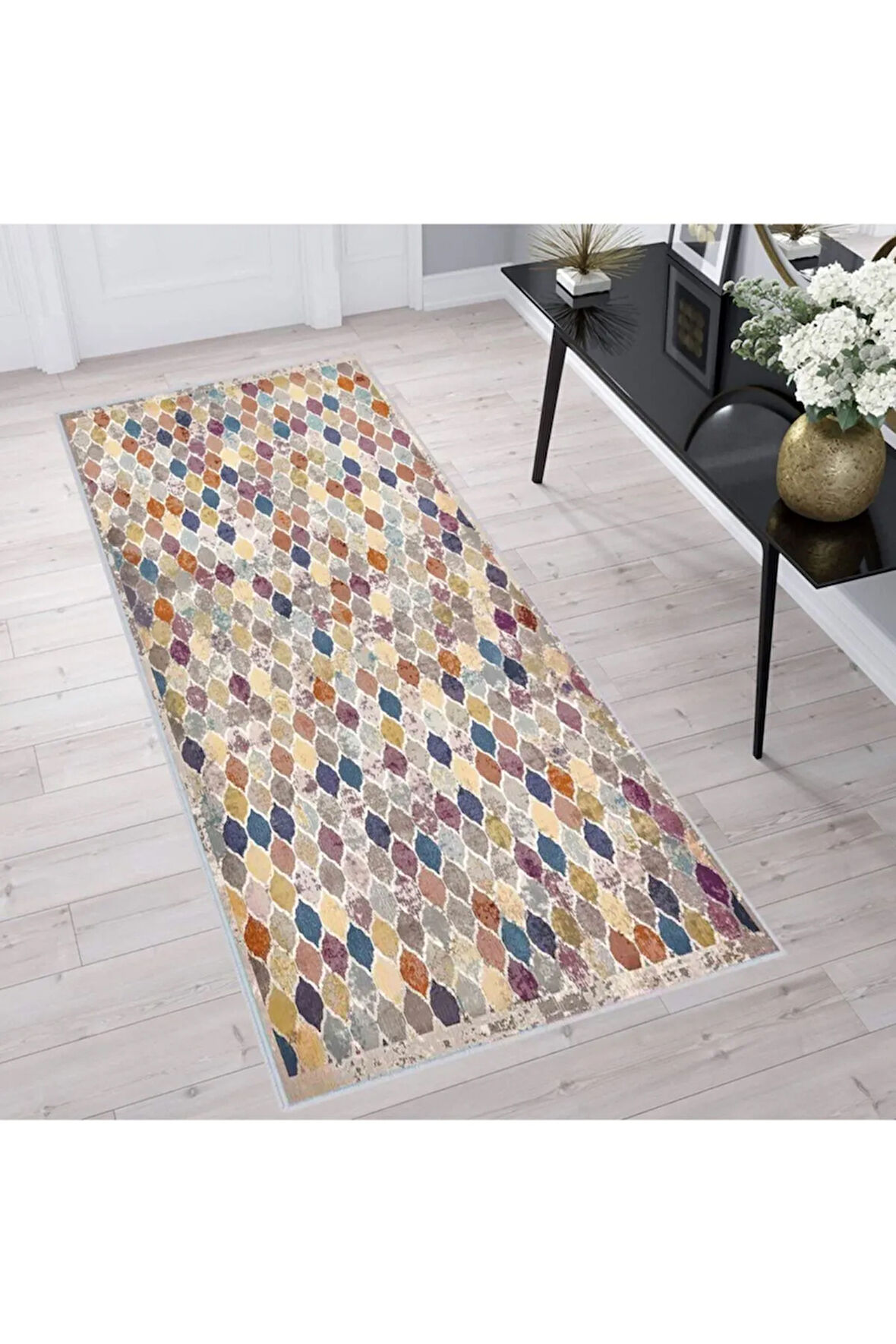 Dijital Baskı Yıkanabilir Kaymaz Taban Salon Halısı Ve Yolluk RVG1628