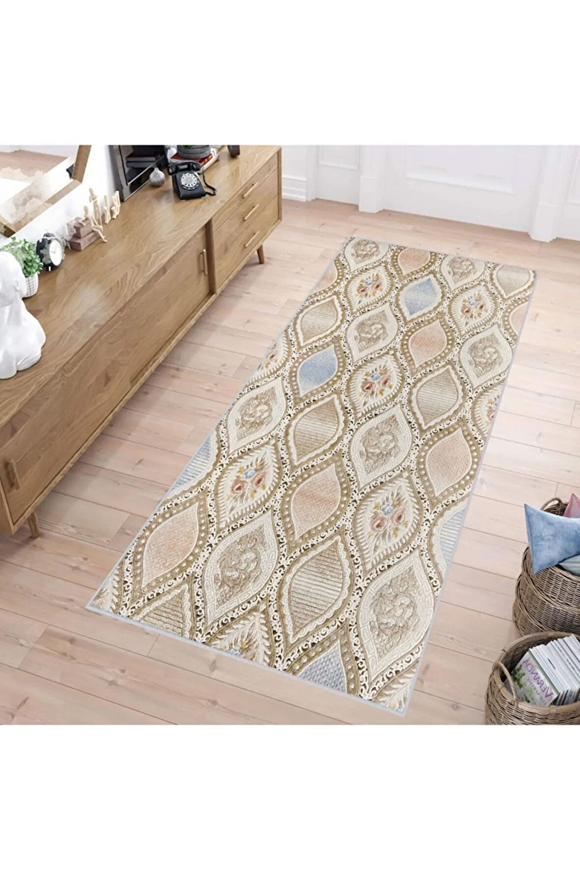 Dijital Baskı Yıkanabilir Kaymaz Taban Salon Halısı Ve Yolluk RVG1675