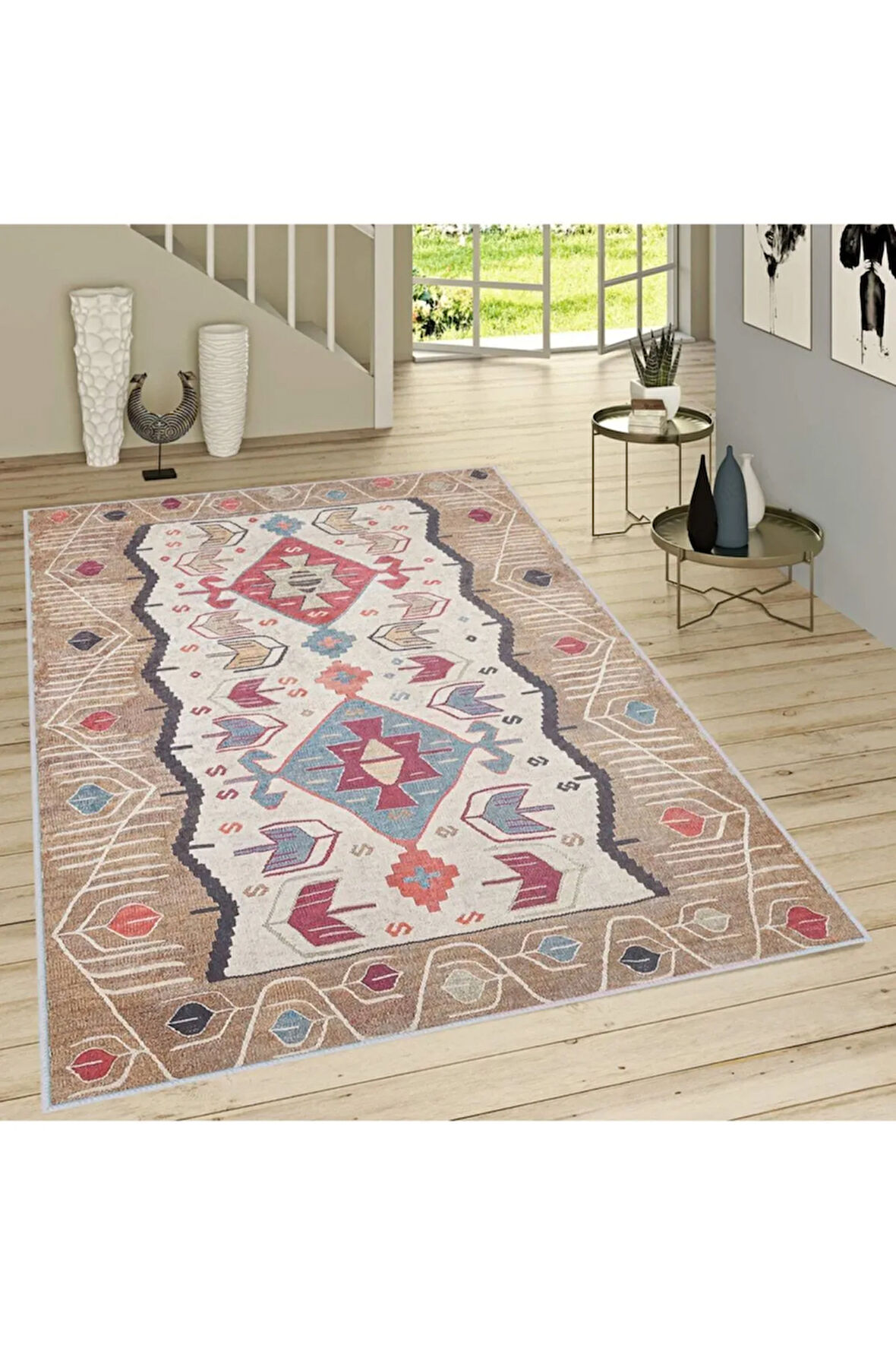 Dijital Baskı Yıkanabilir Kaymaz Taban Salon Halısı Ve Yolluk RVG1722