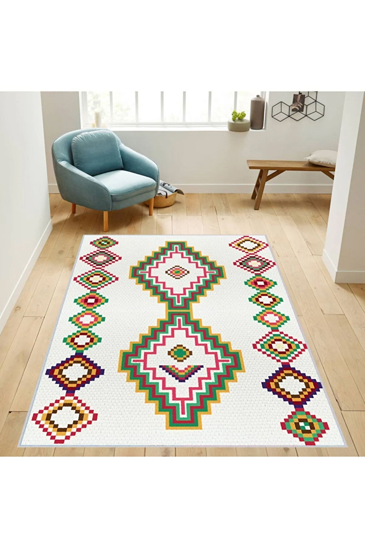 Dijital Baskı Yıkanabilir Kaymaz Taban Salon Halısı Ve Yolluk RVG1733