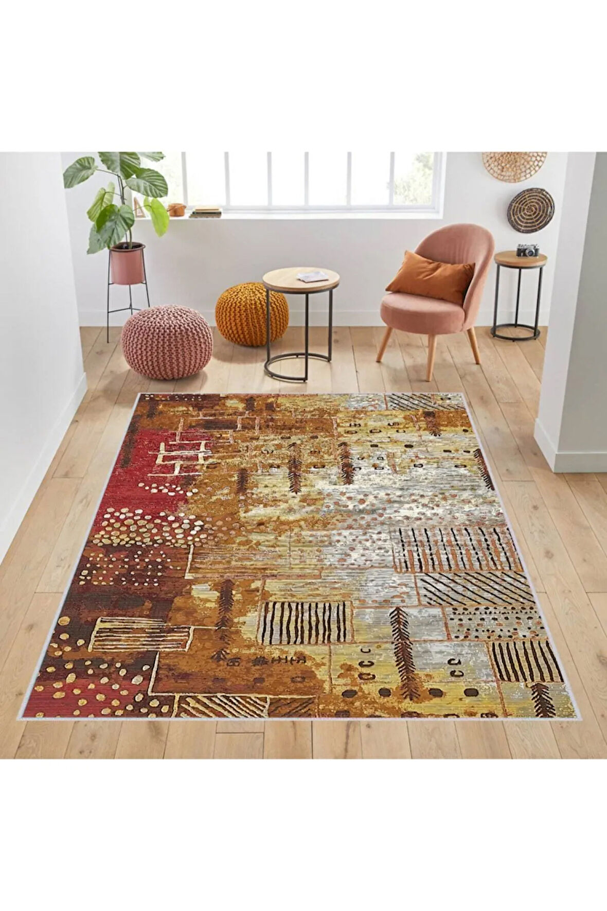 Dijital Baskı Yıkanabilir Kaymaz Taban Salon Halısı Ve Yolluk RVG1736