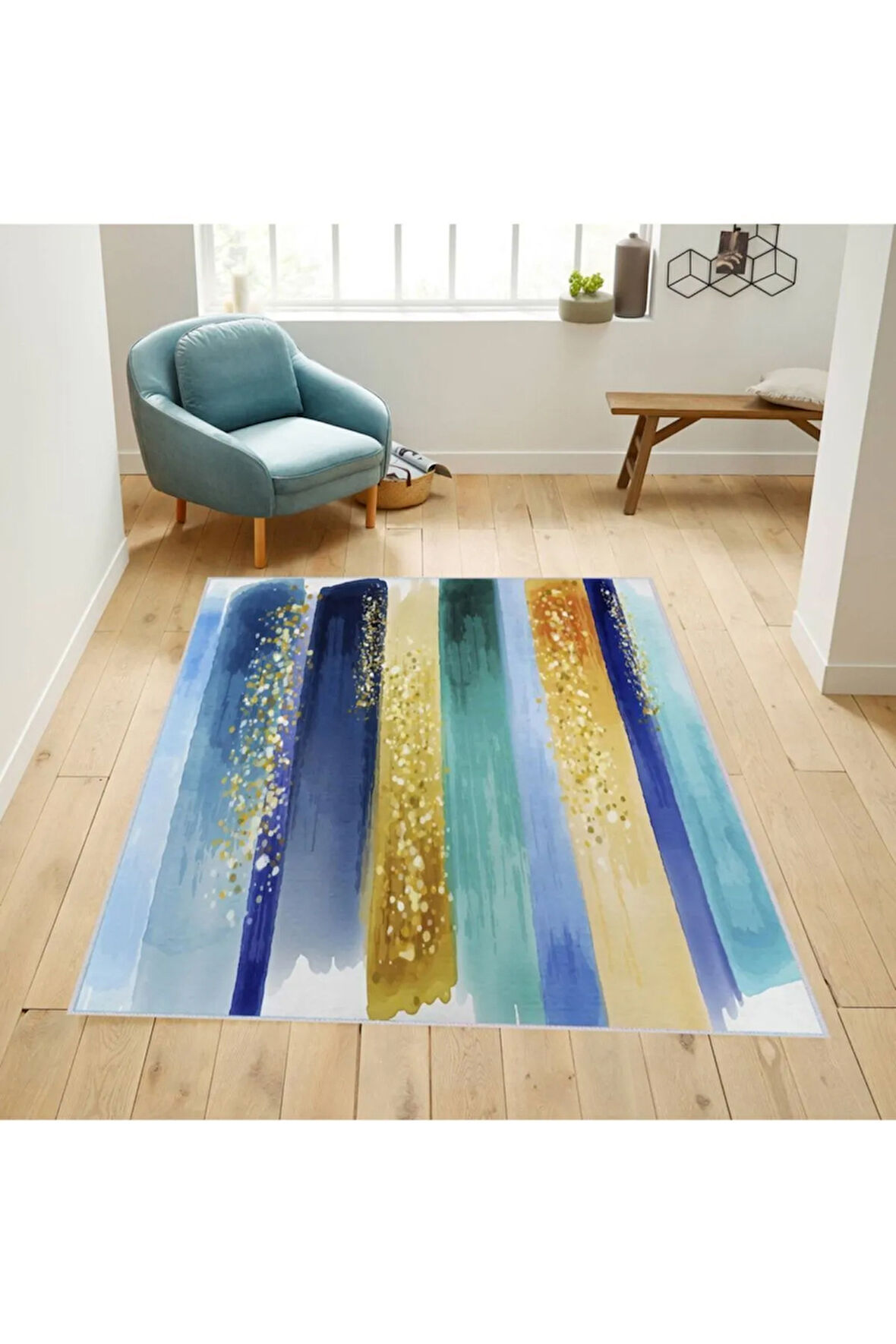 Dijital Baskı Yıkanabilir Kaymaz Taban Salon Halısı Ve Yolluk RVG1743