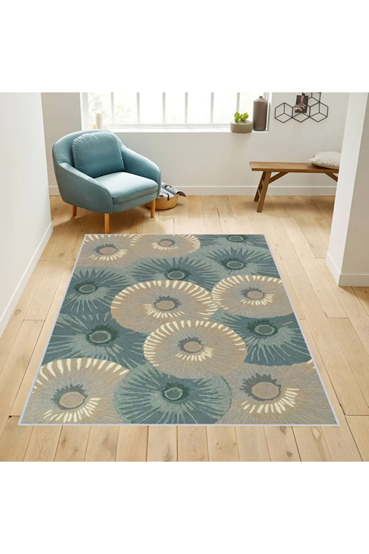 Dijital Baskı Yıkanabilir Kaymaz Taban Salon Halısı Ve Yolluk RVG1751