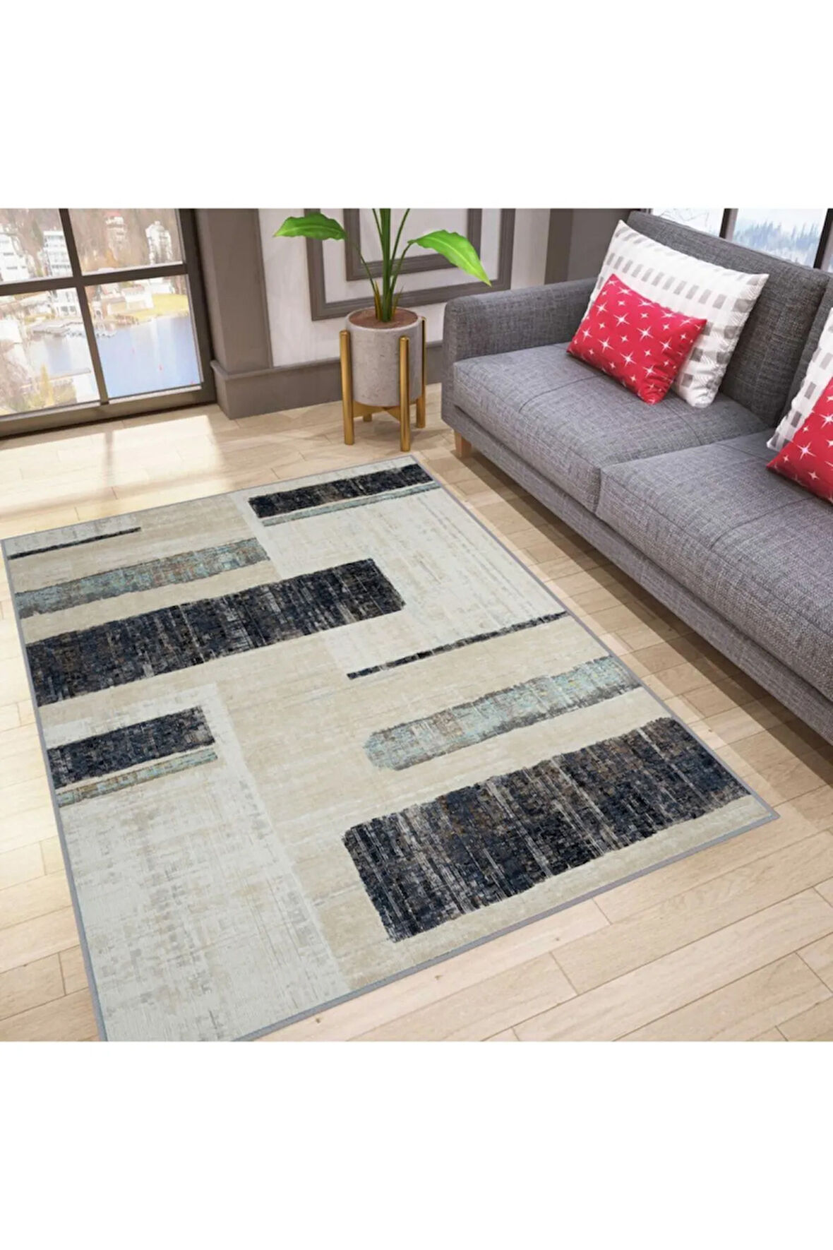 Dijital Baskı Yıkanabilir Kaymaz Taban Salon Halısı Ve Yolluk RVG1793