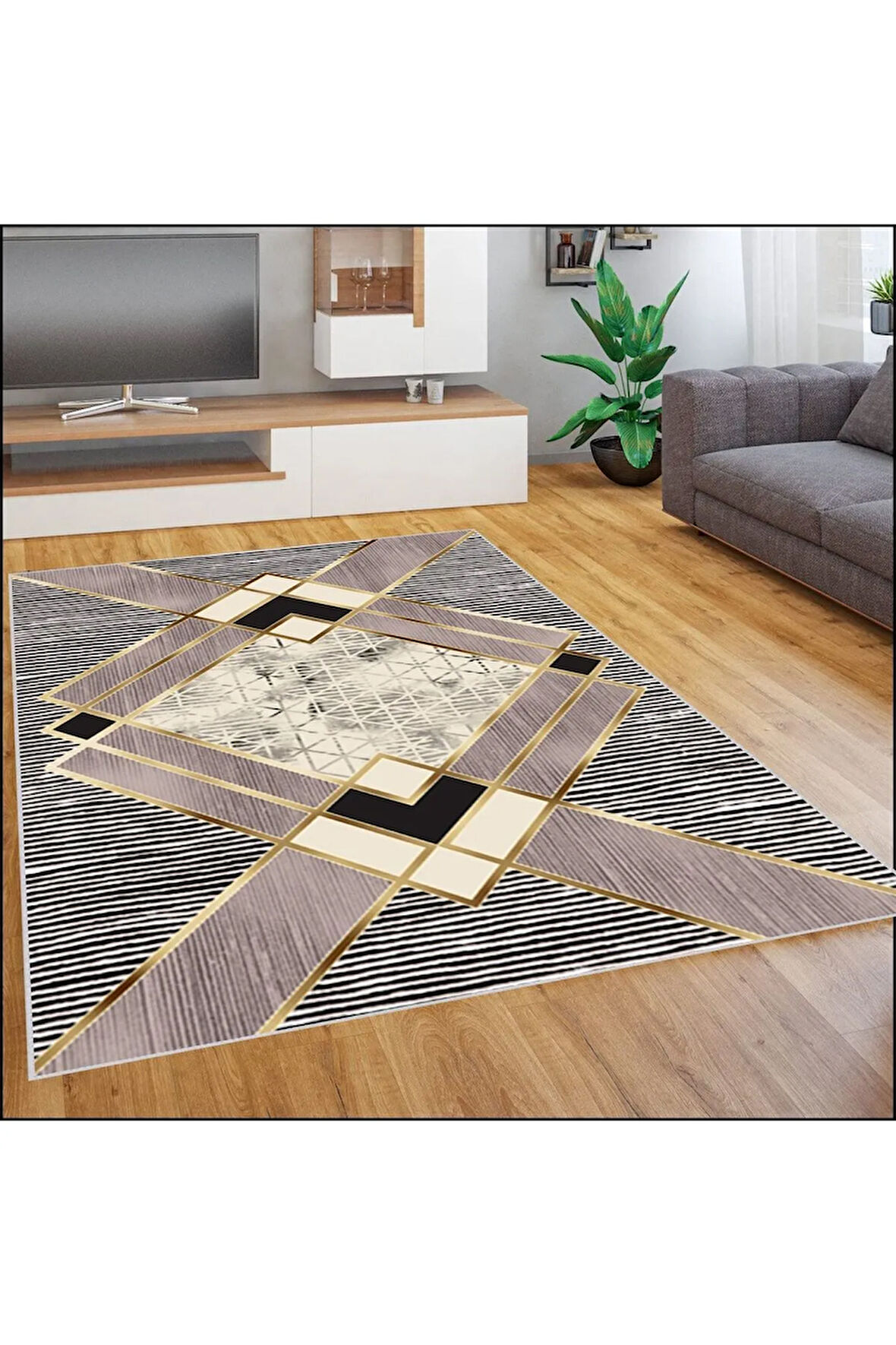 Dijital Baskı Yıkanabilir Kaymaz Taban Salon Halısı Ve Yolluk RVG1830-HT1073