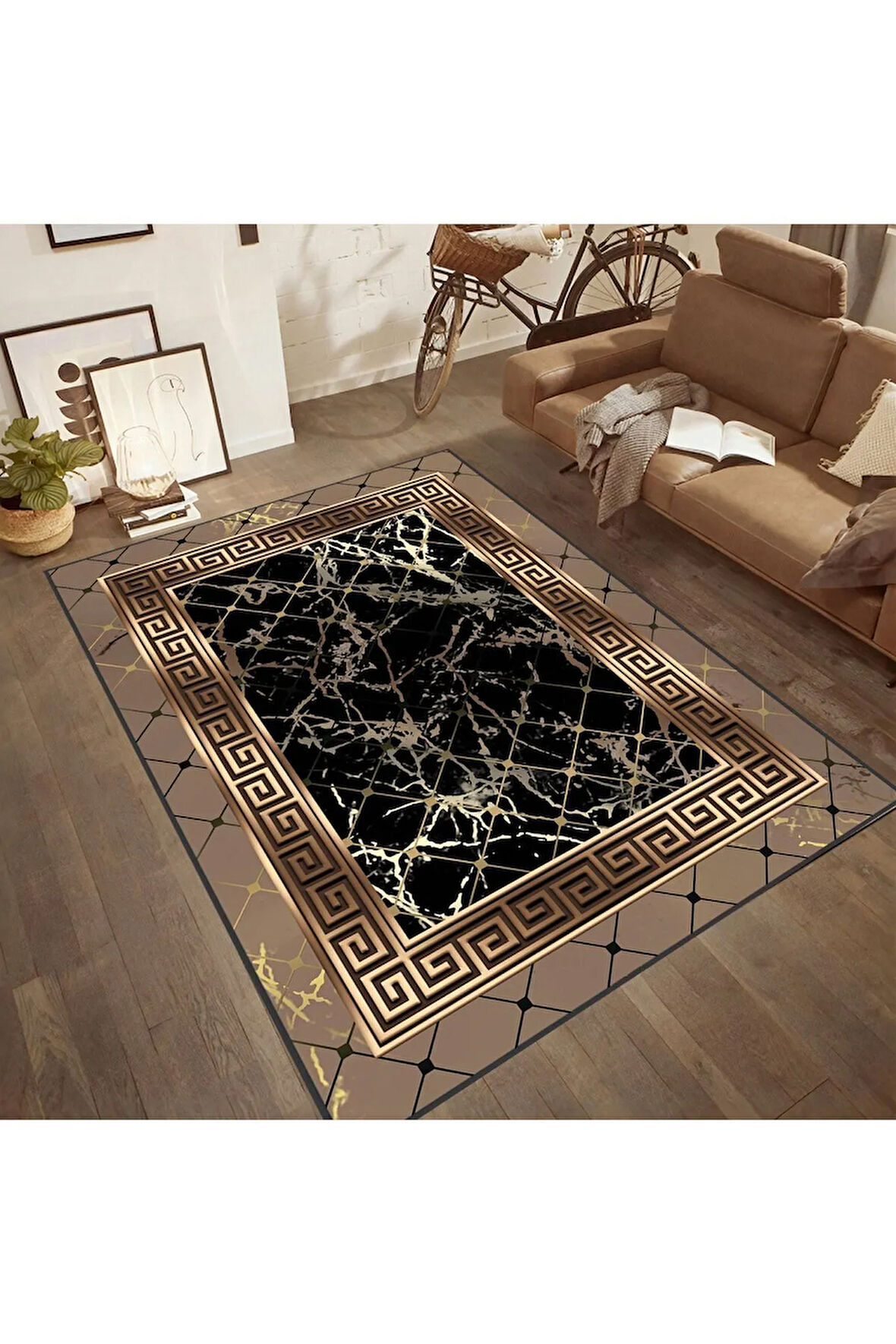 Dijital Baskı Yıkanabilir Kaymaz Taban Salon Halısı Ve Yolluk RVG1831-SM407