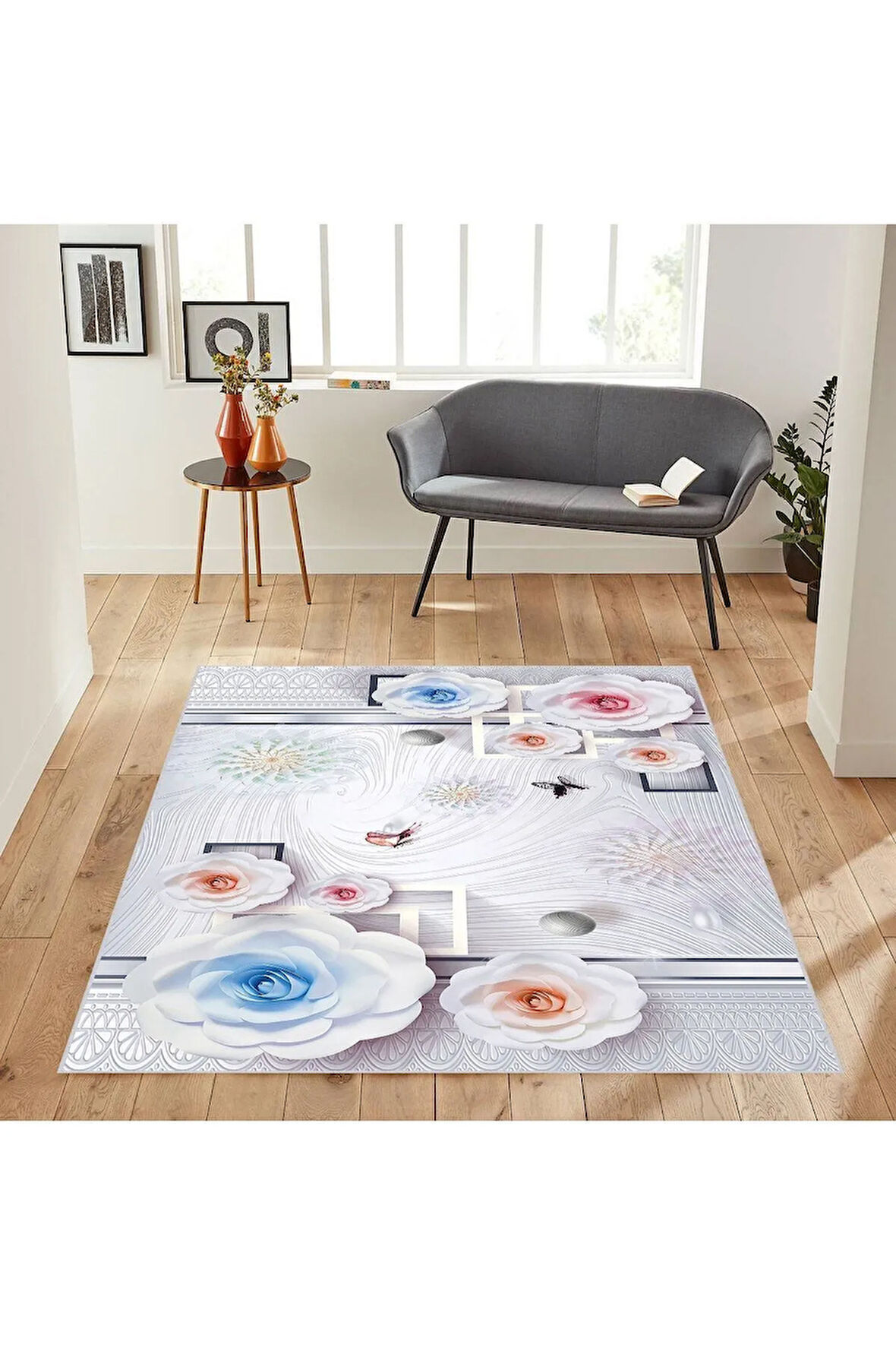 Dijital Baskı Yıkanabilir Kaymaz Taban Salon Halısı Ve Yolluk RVG1857-SM253