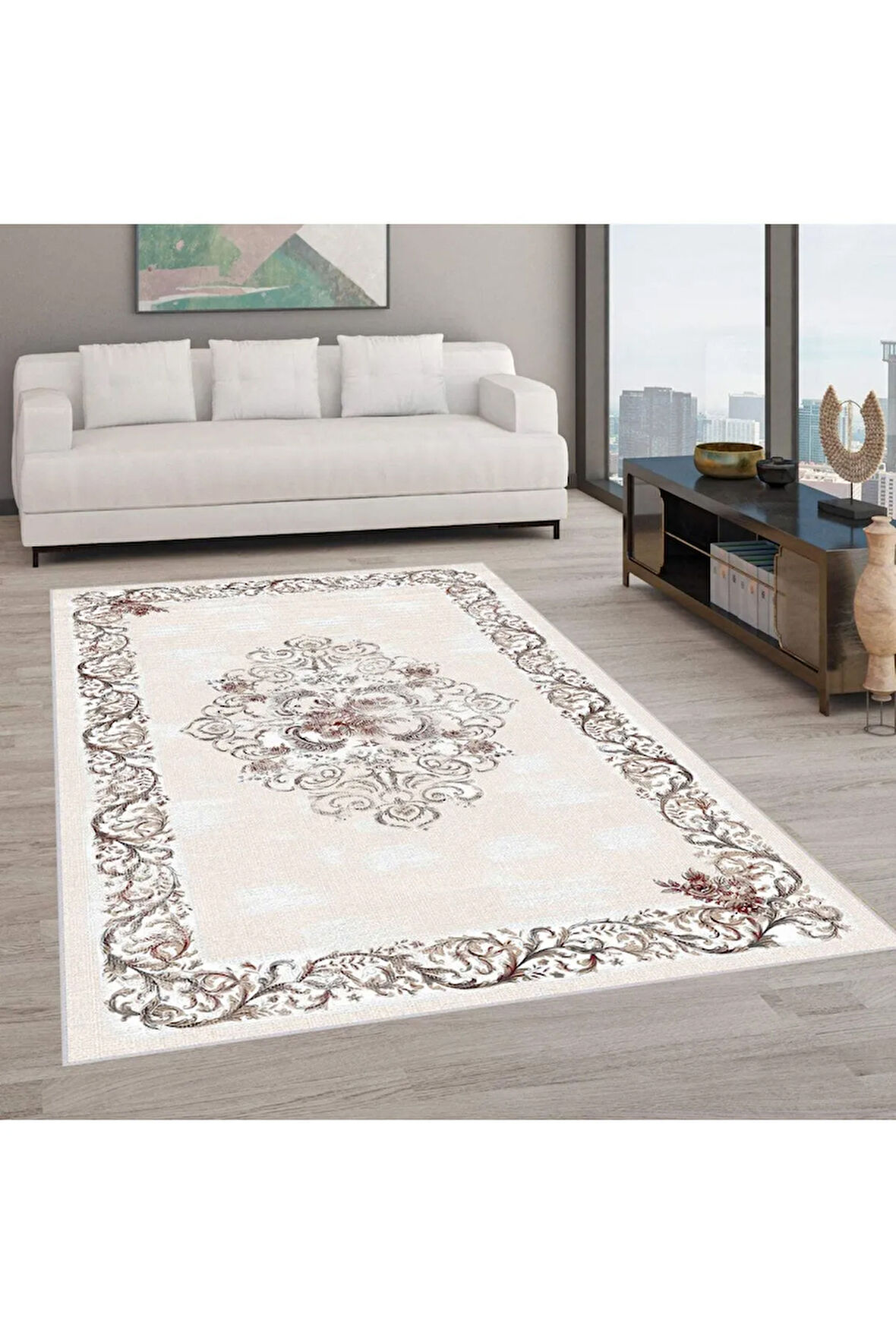 Dijital Baskı Yıkanabilir Kaymaz Taban Salon Halısı Ve Yolluk RVG1919