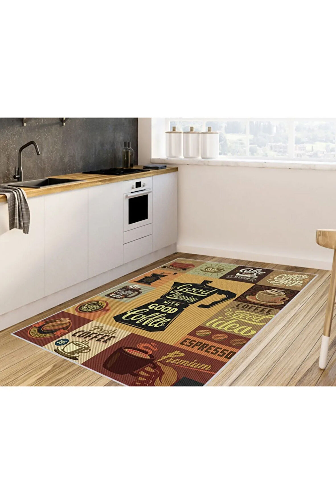 Dijital Baskı Yıkanabilir Kaymaz Taban Mutfak Halısı Ve Yolluk RVG2000