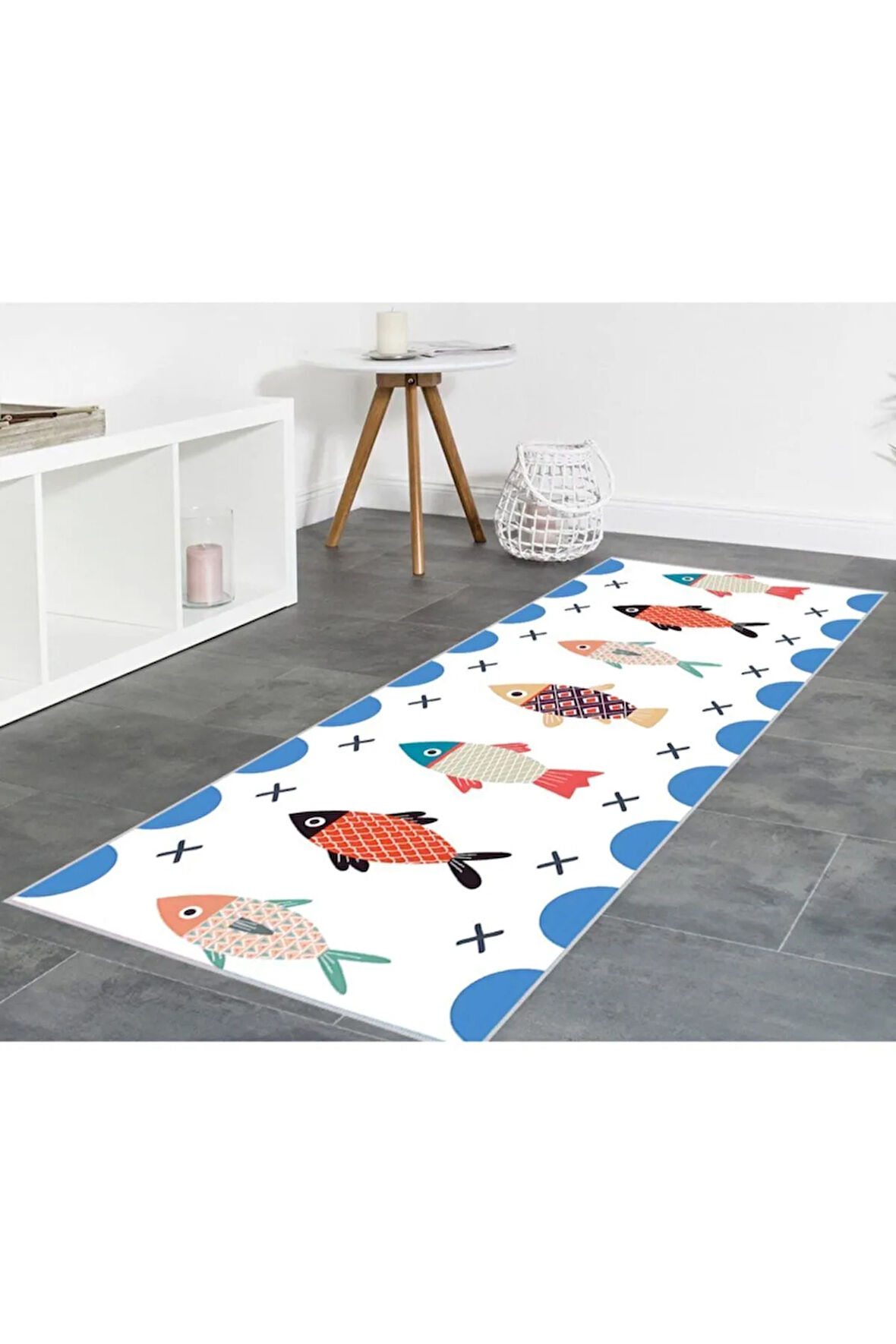 Dijital Baskı Yıkanabilir Kaymaz Taban Mutfak Halısı RVG2014