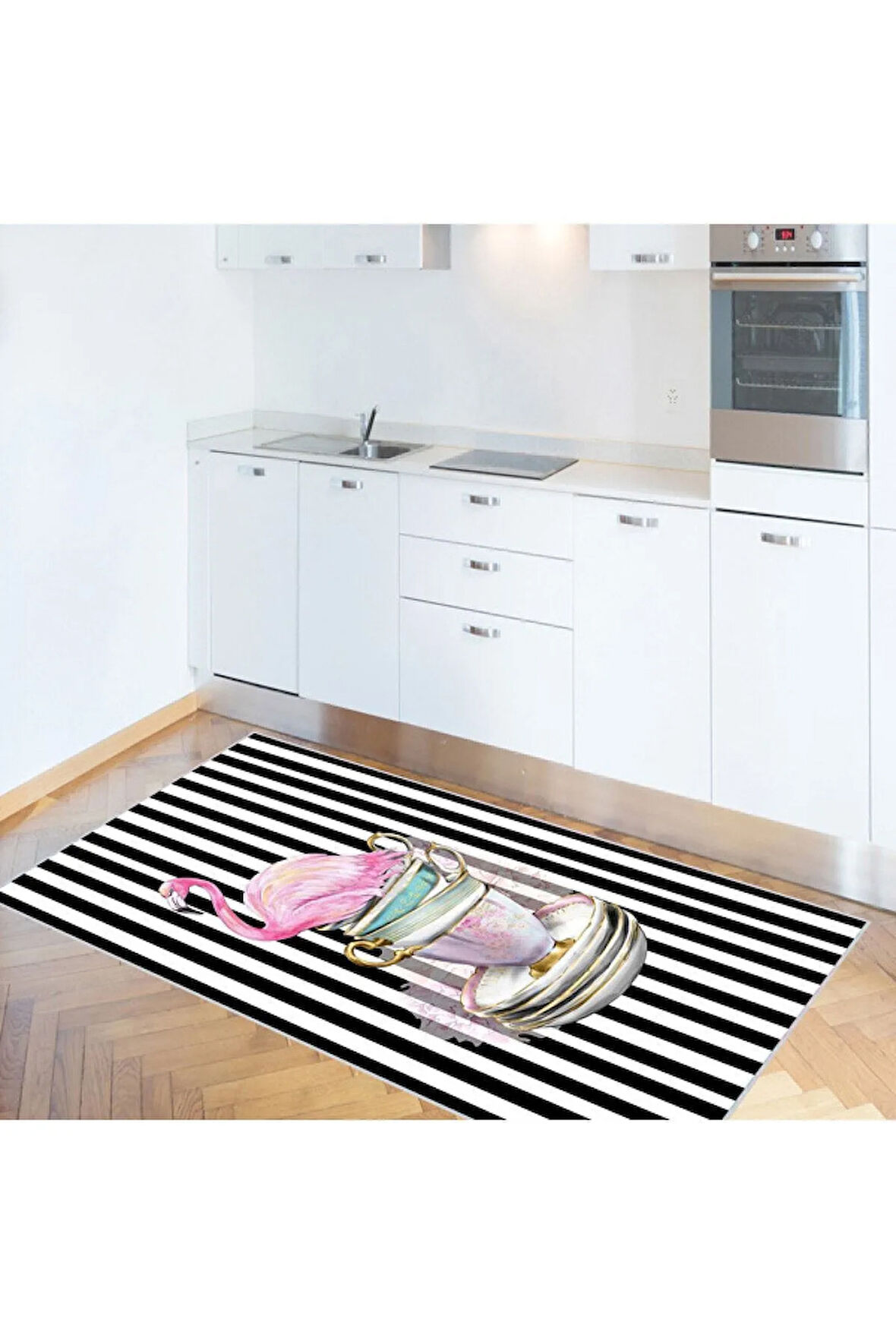 Dijital Baskı Yıkanabilir Kaymaz Taban Mutfak Halısı RVG2049-SD418