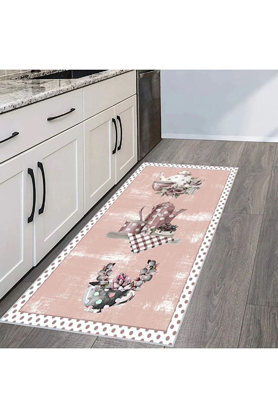 Dijital Baskı Yıkanabilir Kaymaz Taban Mutfak Halısı RVG2058