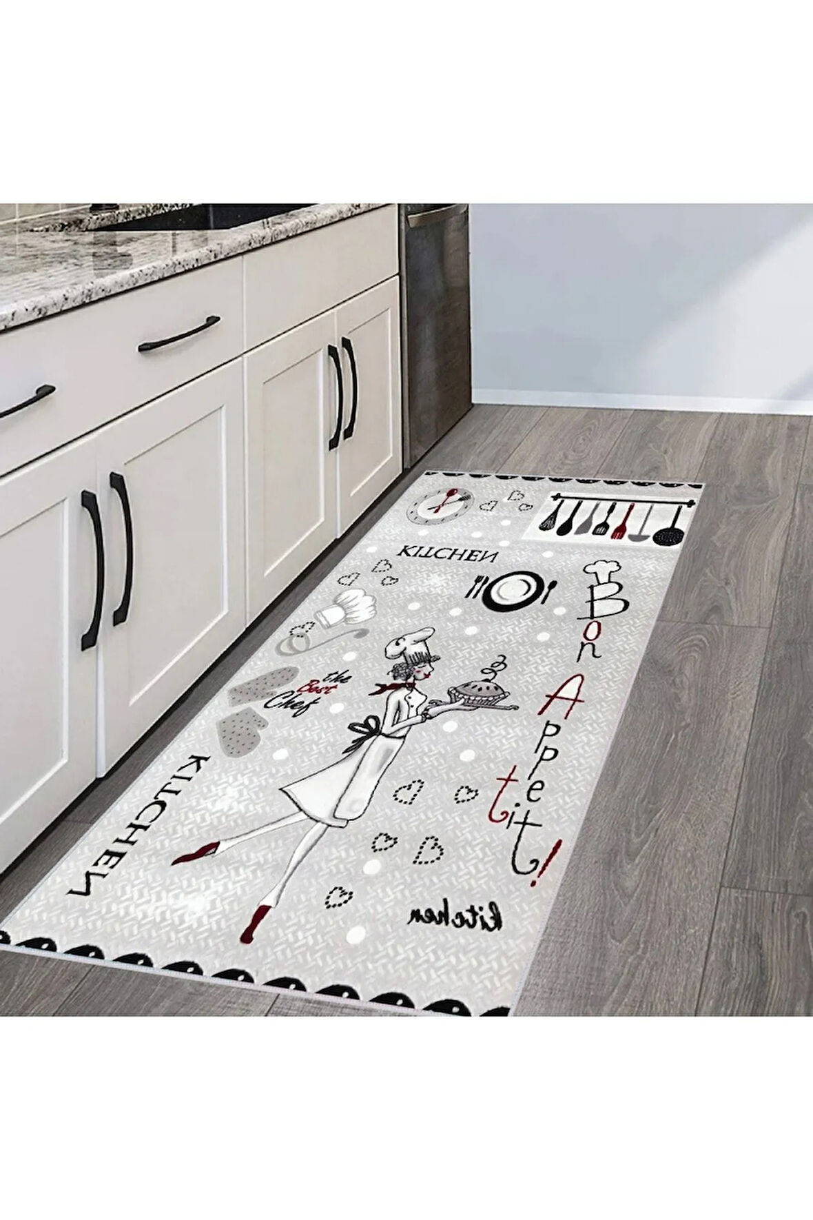 Dijital Baskı Yıkanabilir Kaymaz Taban Mutfak Halısı Ve Yolluk RVG2061