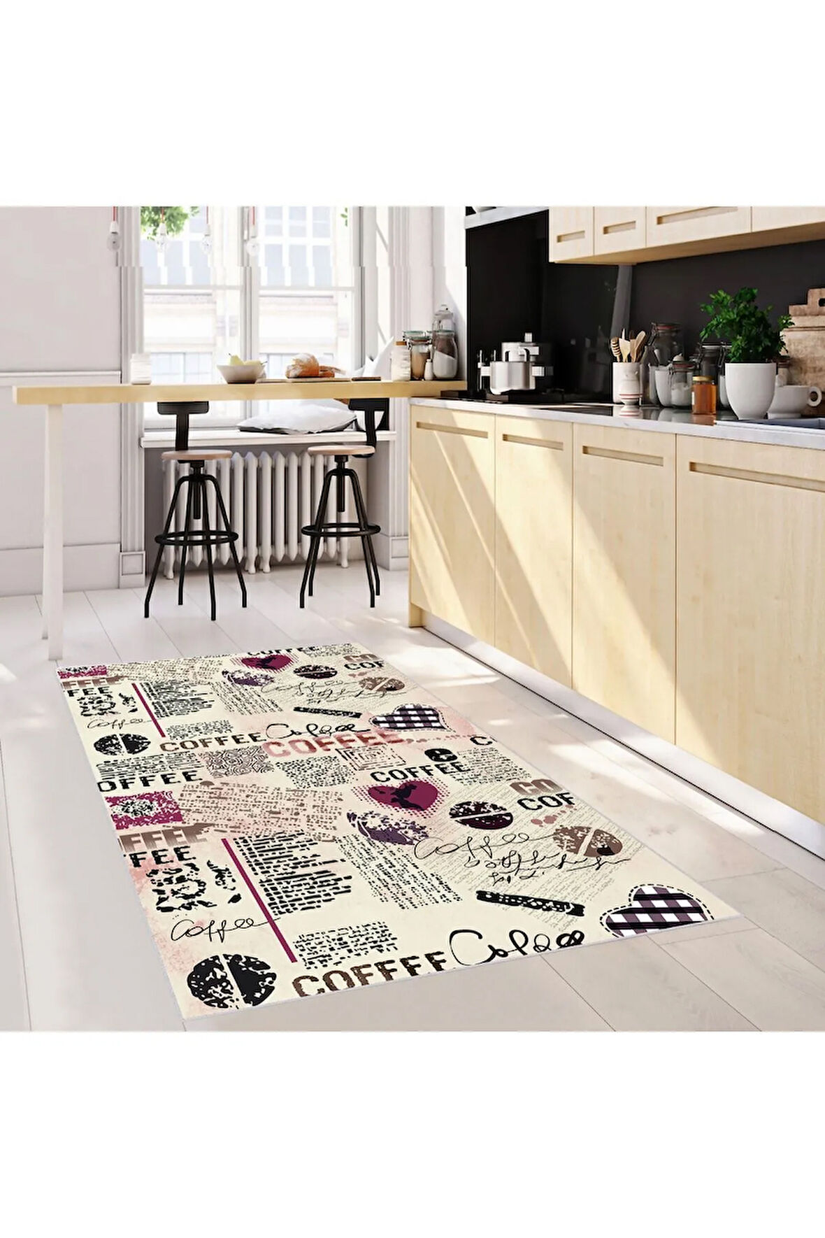 Dijital Baskı Yıkanabilir Kaymaz Taban Mutfak Halısı Ve Yolluk RVG2079