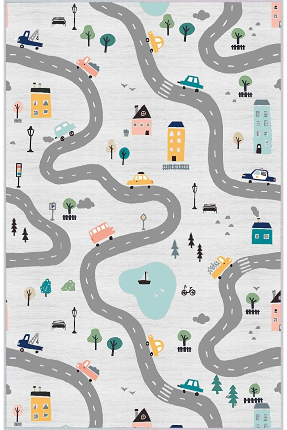 Dijital Baskı Yıkanabilir Kaymaz Taban Çocuk Halısı Ve Yolluk RVG4022