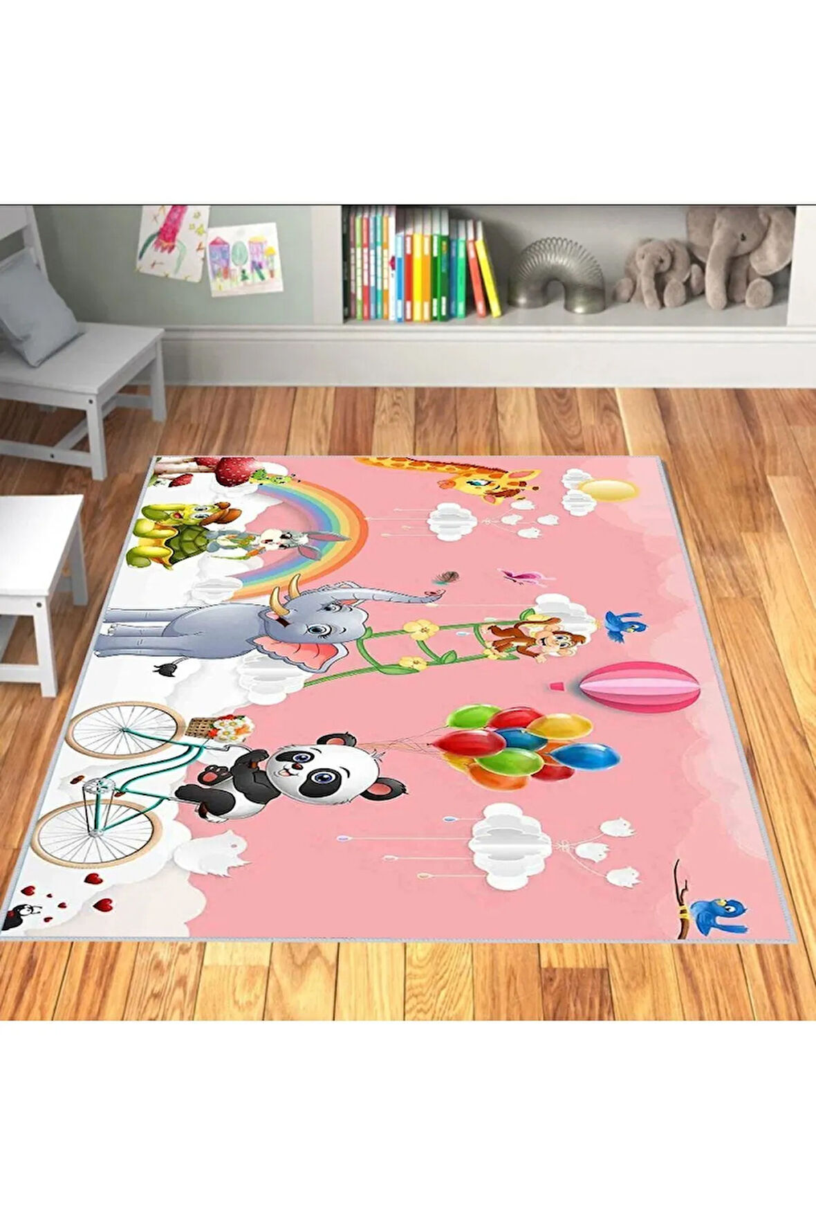 Dijital Baskı Yıkanabilir Kaymaz Taban Çocuk Halısı RVG4054