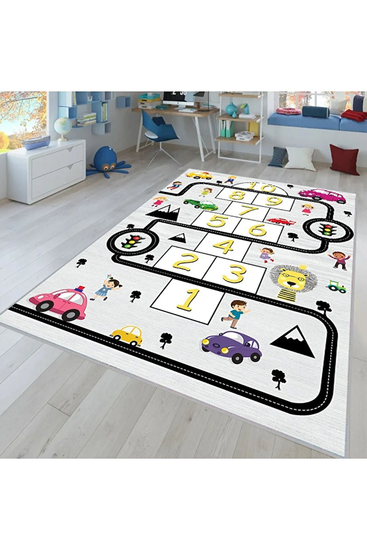 Dijital Baskı Yıkanabilir Kaymaz Taban Çocuk Halısı Ve Yolluk RVG4064