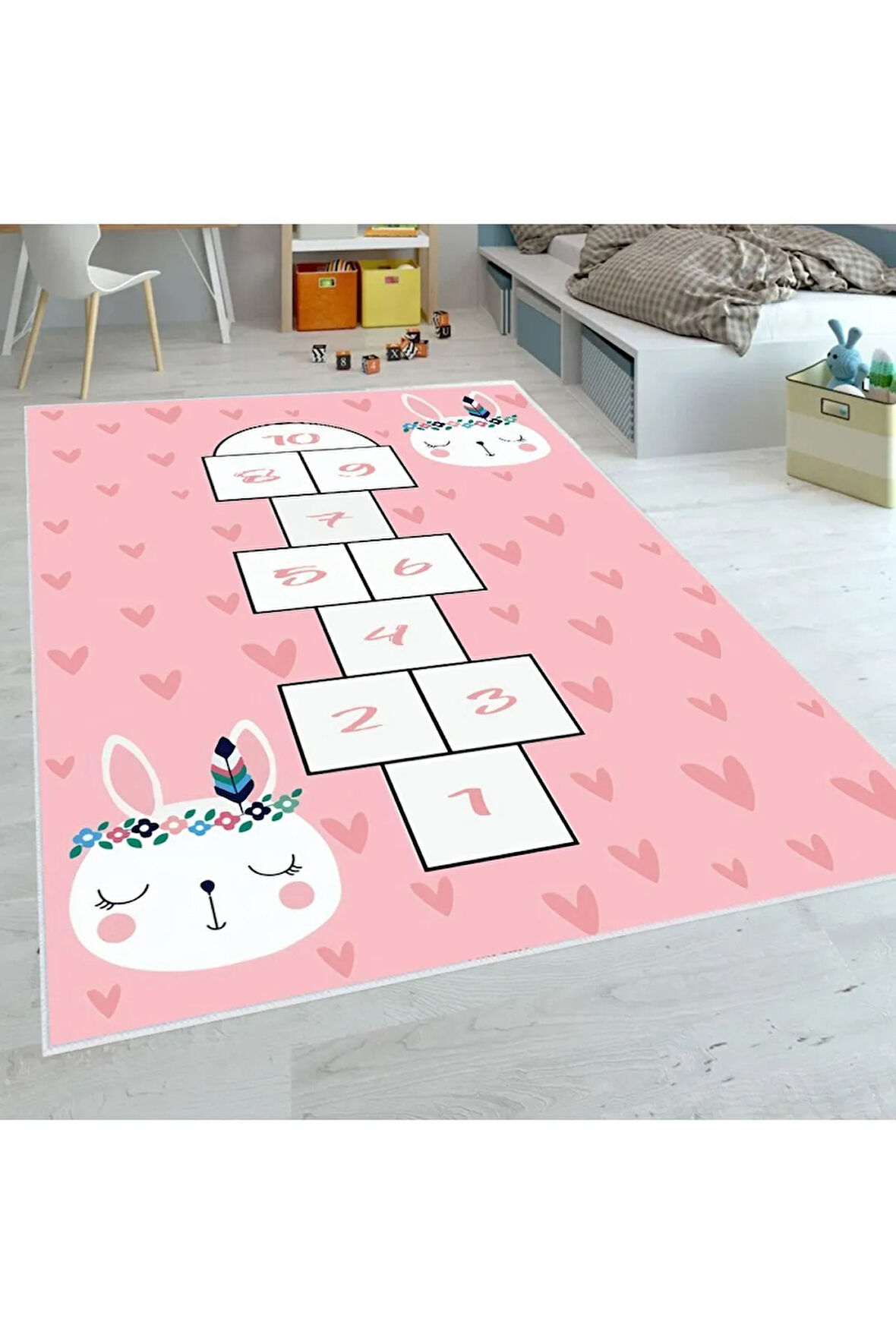 Dijital Baskı Yıkanabilir Kaymaz Taban Çocuk Halısı RVG4069