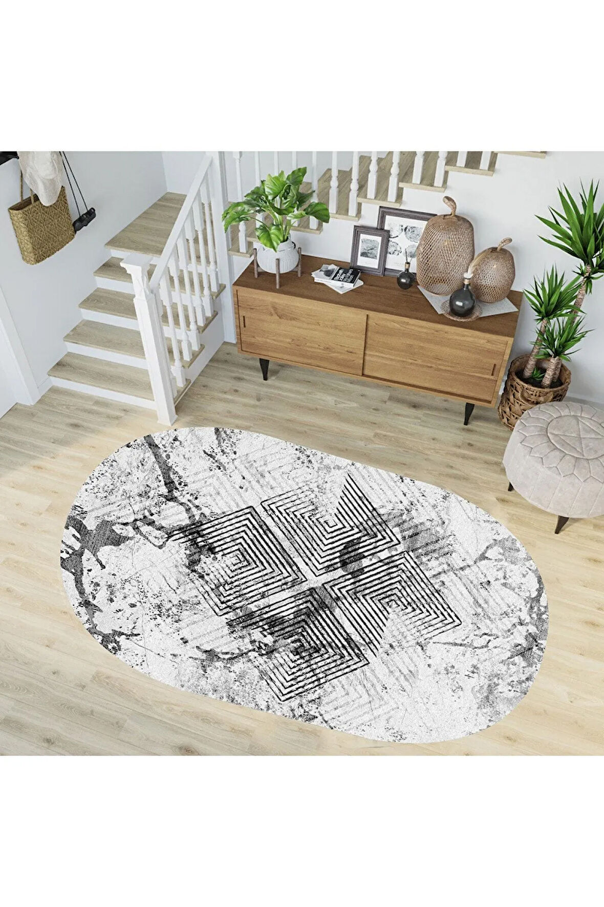Dijital Baskı Yıkanabilir Kaymaz Taban Salon Halısı Ve Yolluk RVG7242-SD1035