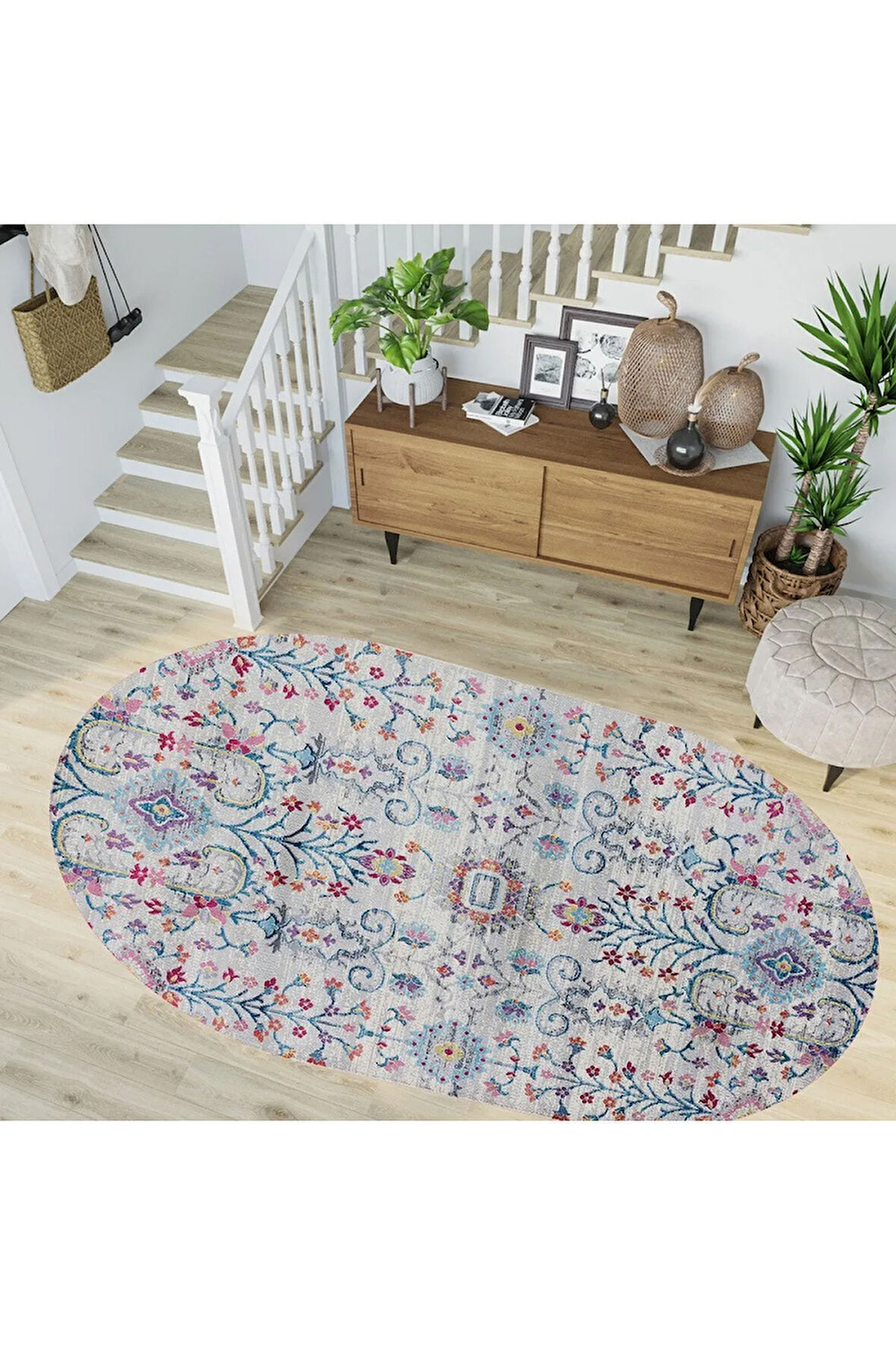 Dijital Baskı Yıkanabilir Kaymaz Taban Salon Halısı Ve Yolluk RVG7257-HT755