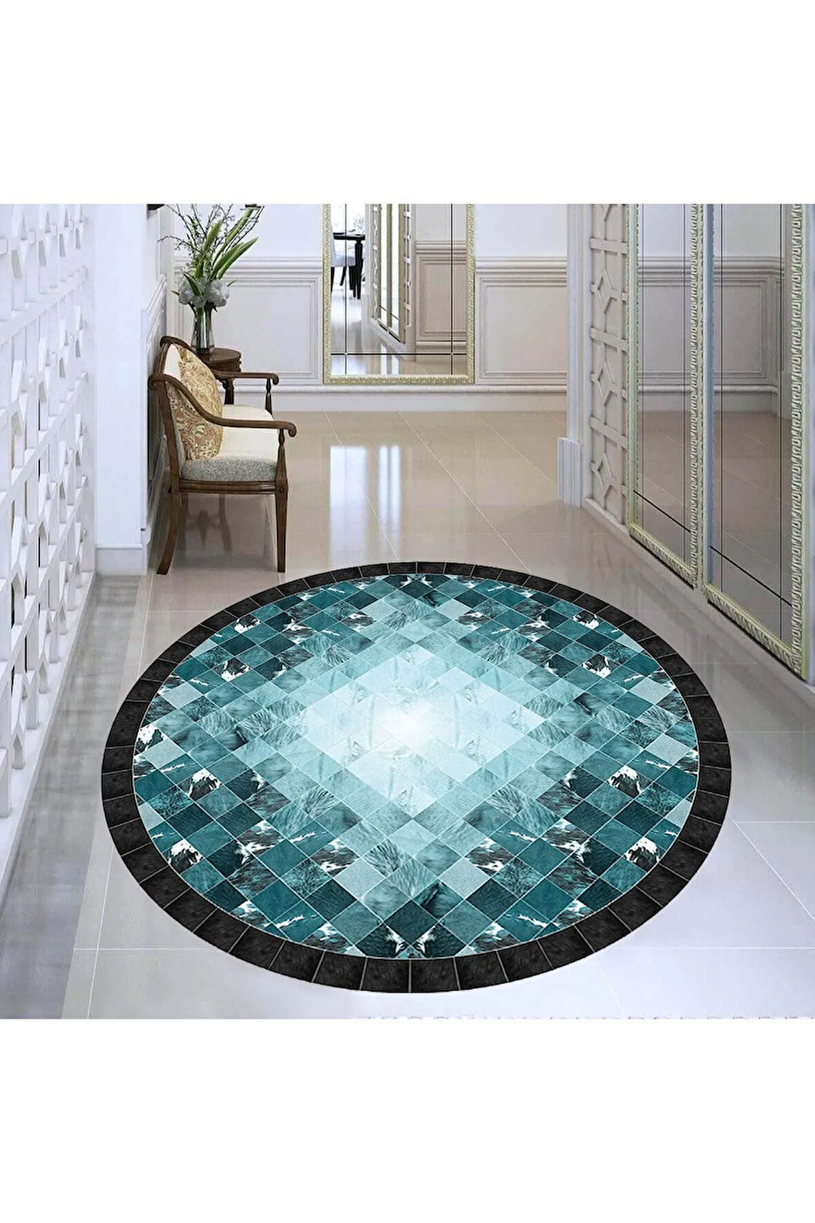 Dijital Baskı Yıkanabilir Kaymaz Taban Salon Halısı Ve Yolluk RVG7341-SD1023