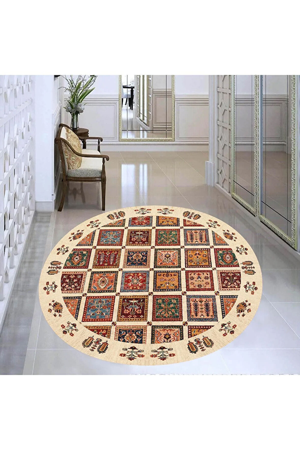 Dijital Baskı Yıkanabilir Kaymaz Taban Salon Halısı Ve Yolluk RVG7345-HT648