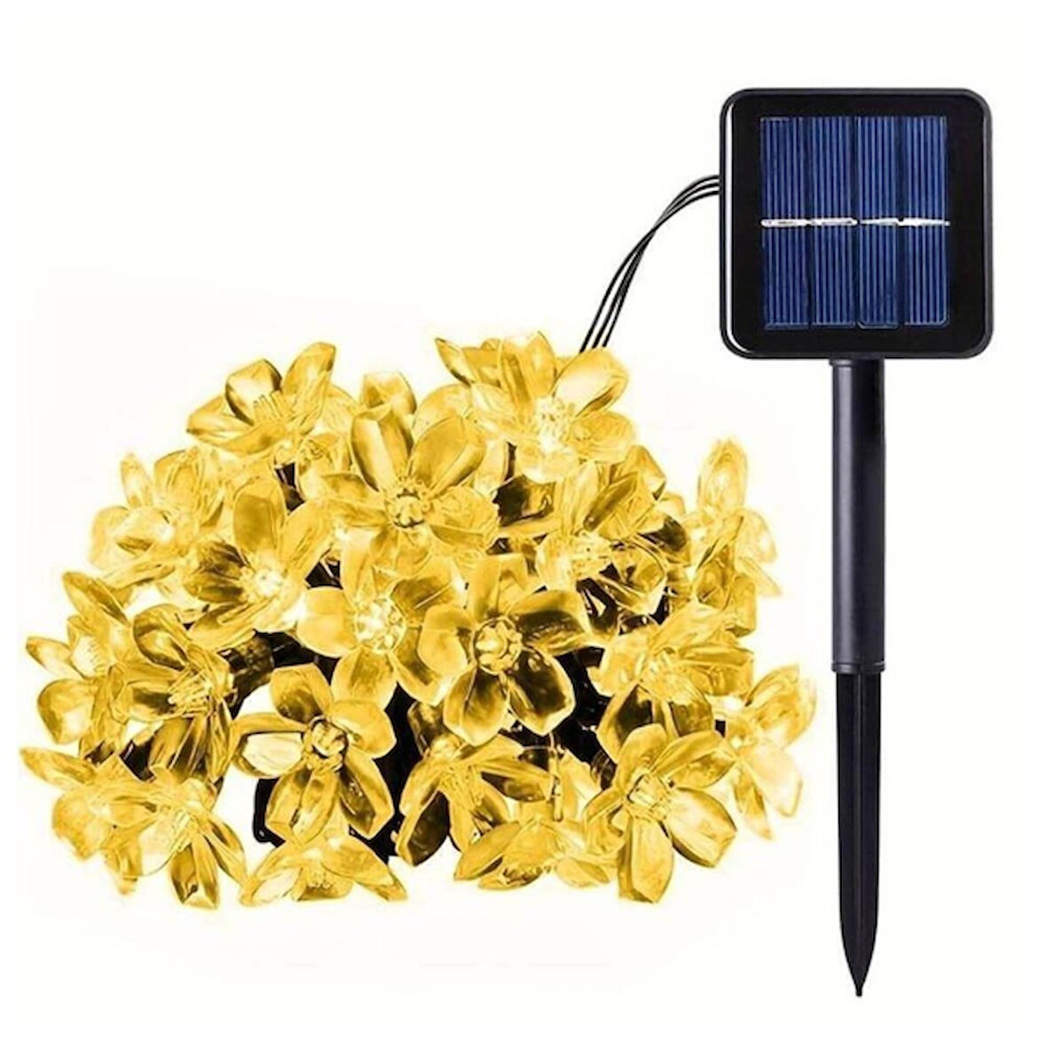 River World  8 Fonksiyonlu P patya Gün Işığı Renkli  50 Led 5 Metrelik  Solar Led