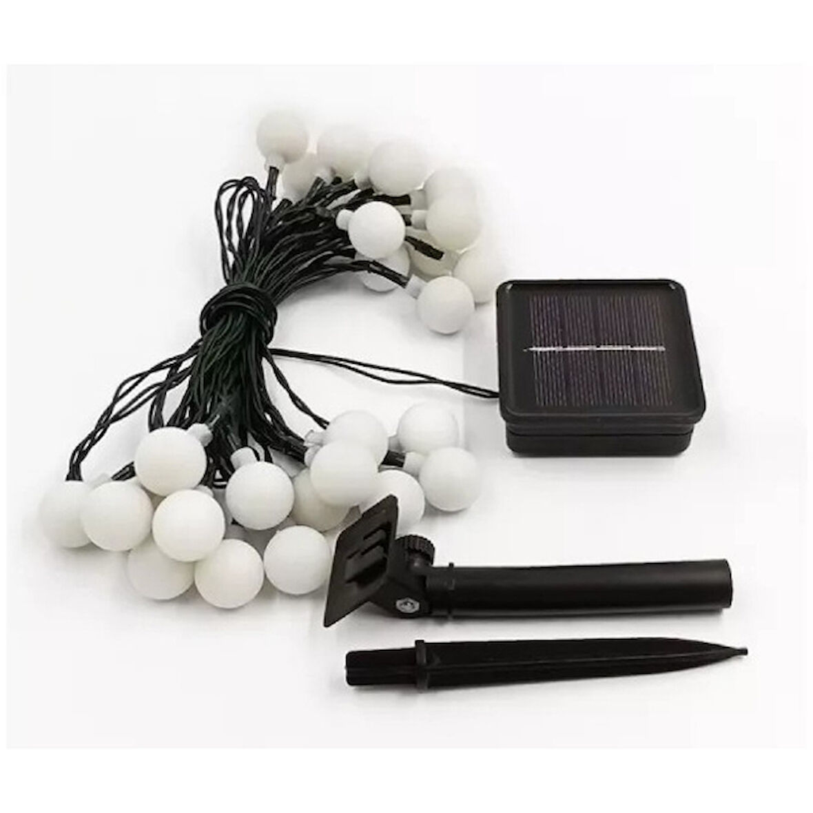 River World  Siyah Kablolu Top RGB  28 Led 5 Metrelik  Solar Led