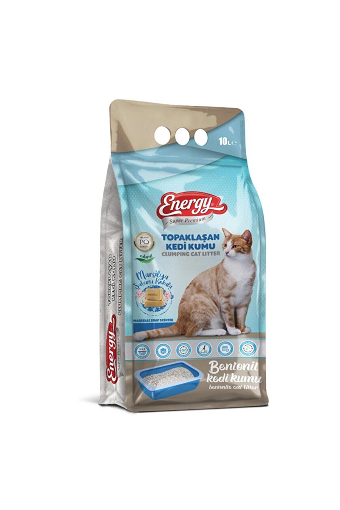 Energy Bentonit Kedi Kumu Marsilya Sabunu Kokulu 10 Lt