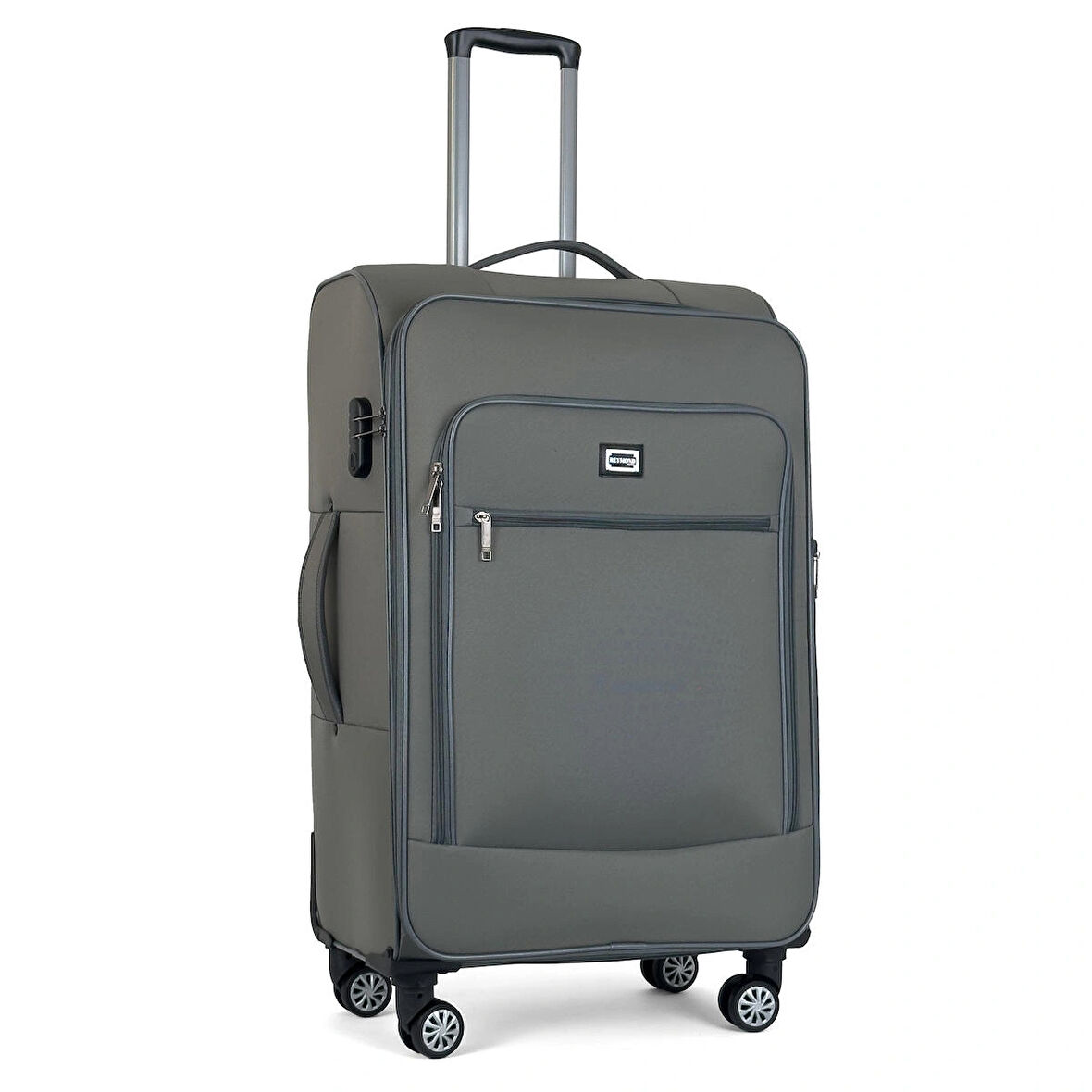 Oasis Kumaş Yüzeyli Valiz, Gri - Büyük Boy