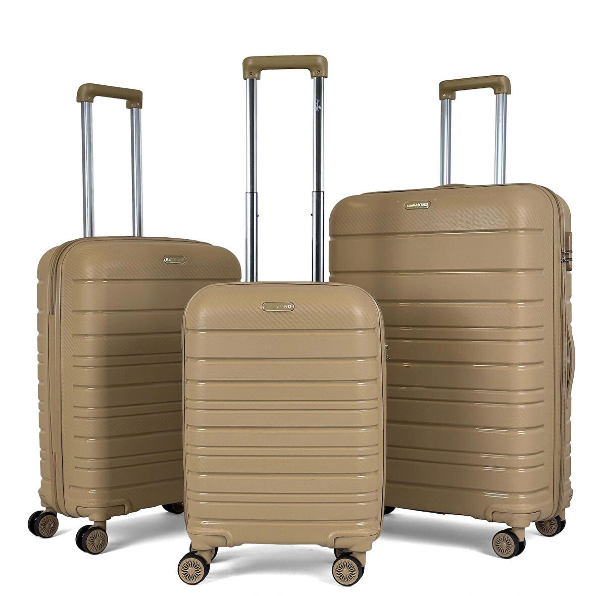 Karbon PP Horizon Serisi Kırılmaz Valiz, Gold - 3'lü Set