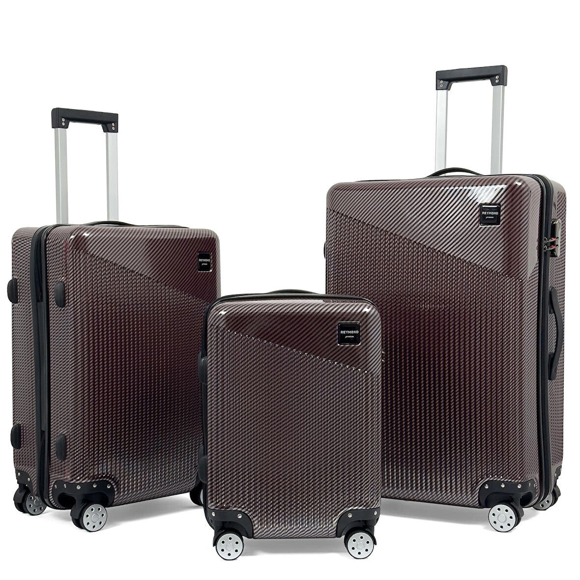 Venüs Aurora PC Valiz, Bordo - 3'lü Set
