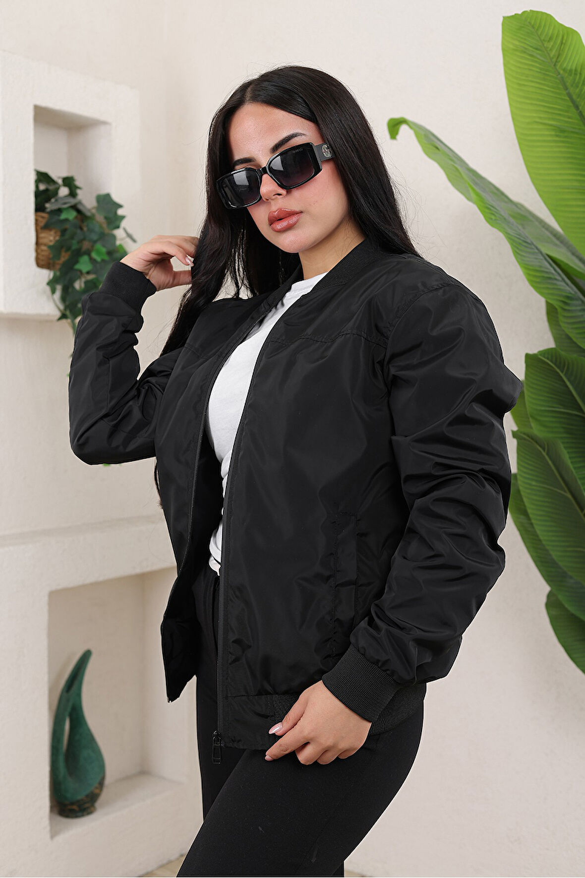 KADIN TAM KALIP  BOMBER CEKET