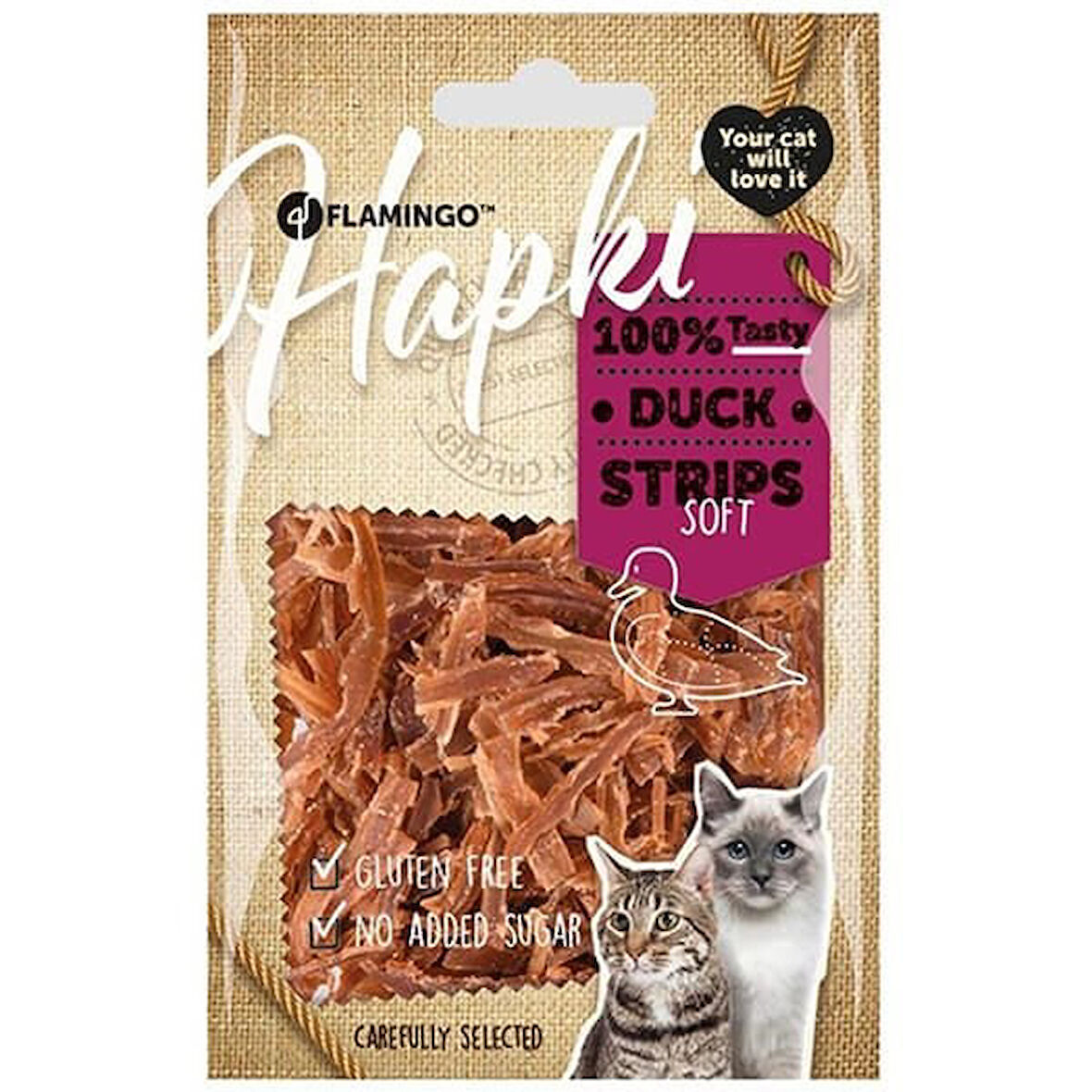 Flamingo Glutensiz Ördekli Şerit Kedi Ödül Maması 50 Gr